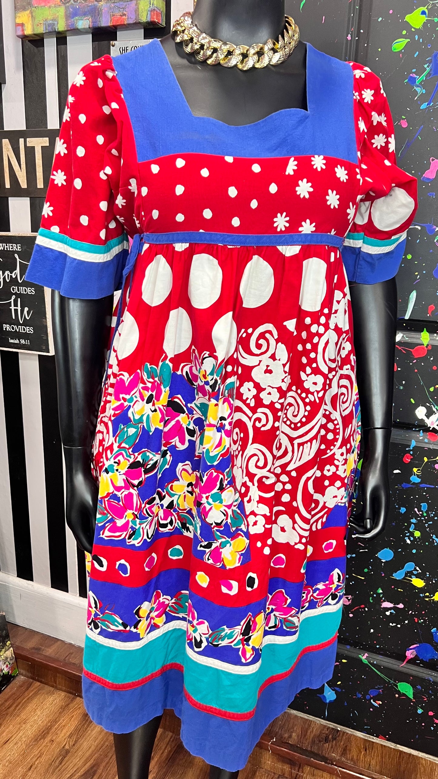 Vintage Color Block Dress (14)