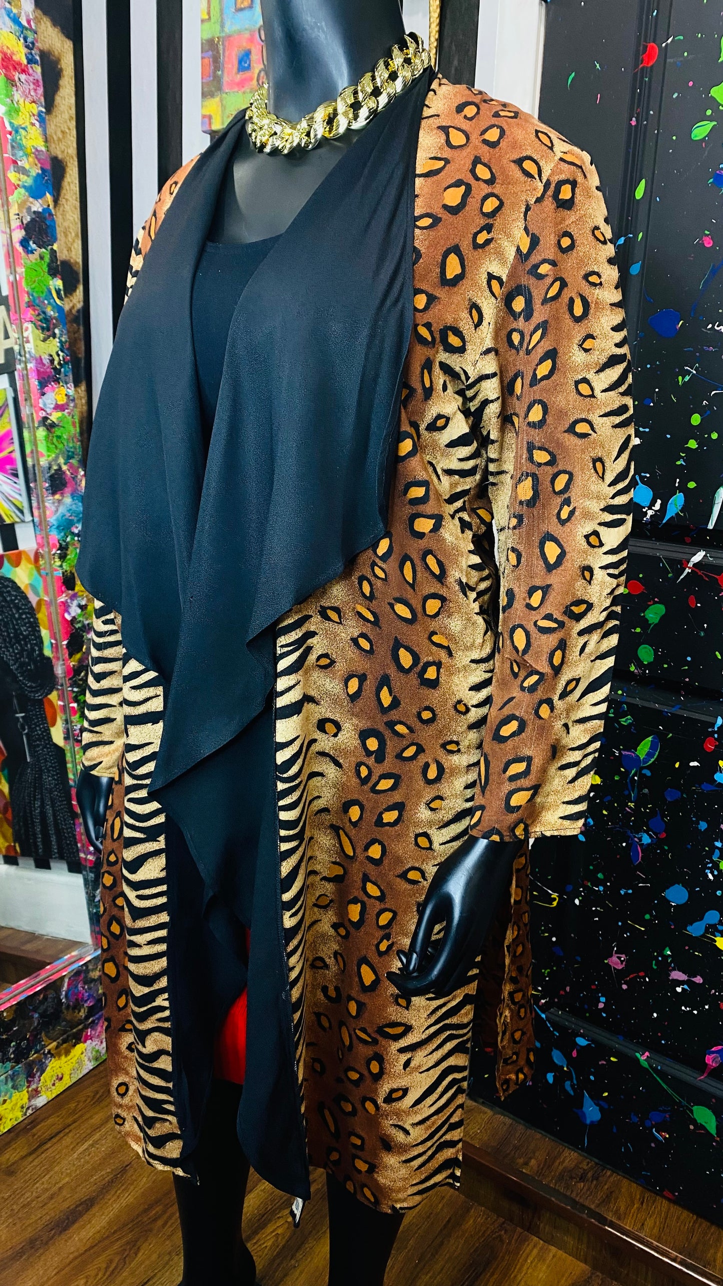 Vintage Animal Print Rayon Duster (18)