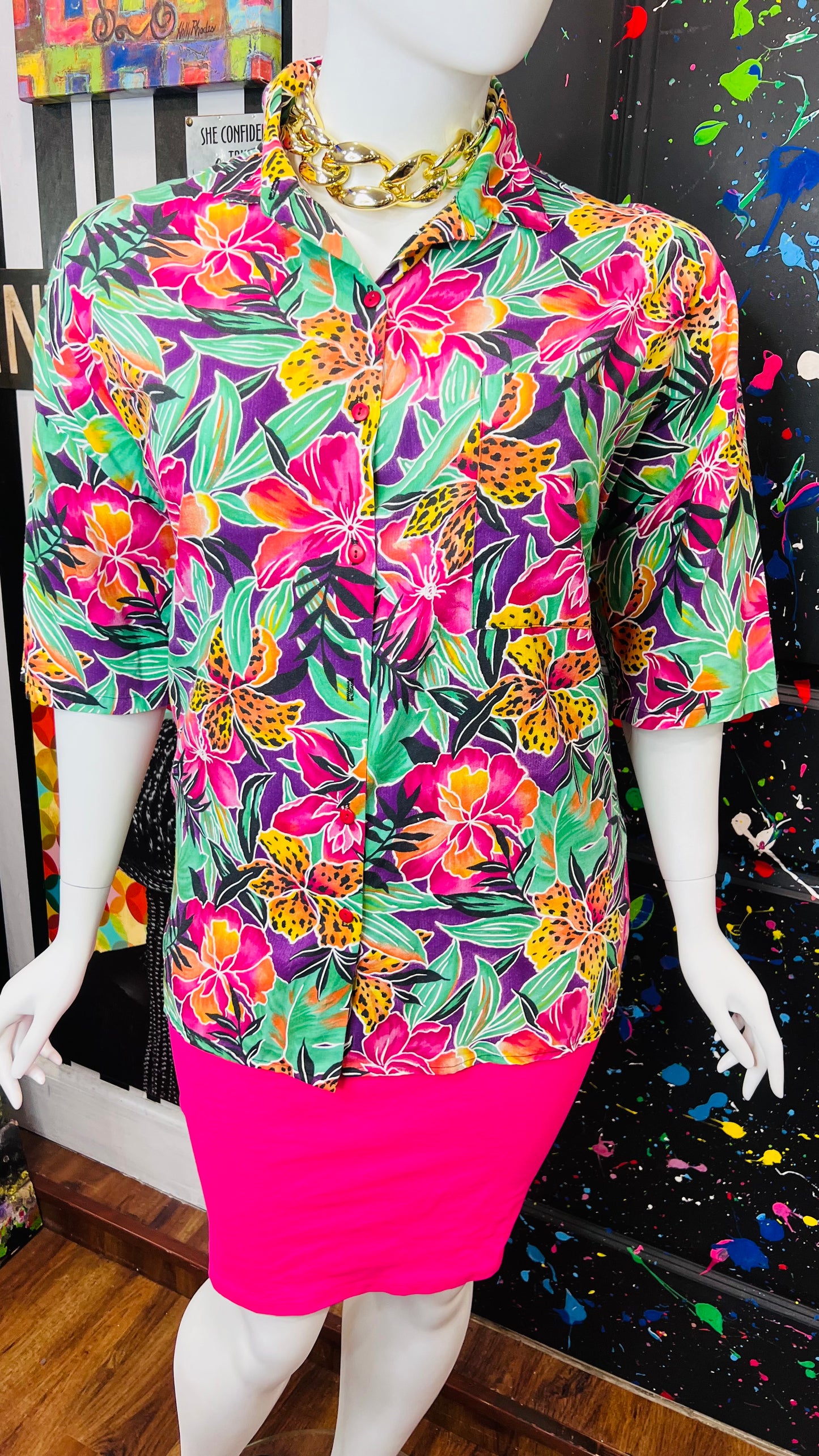 Vintage Cotton Safari Blouse (24/26)