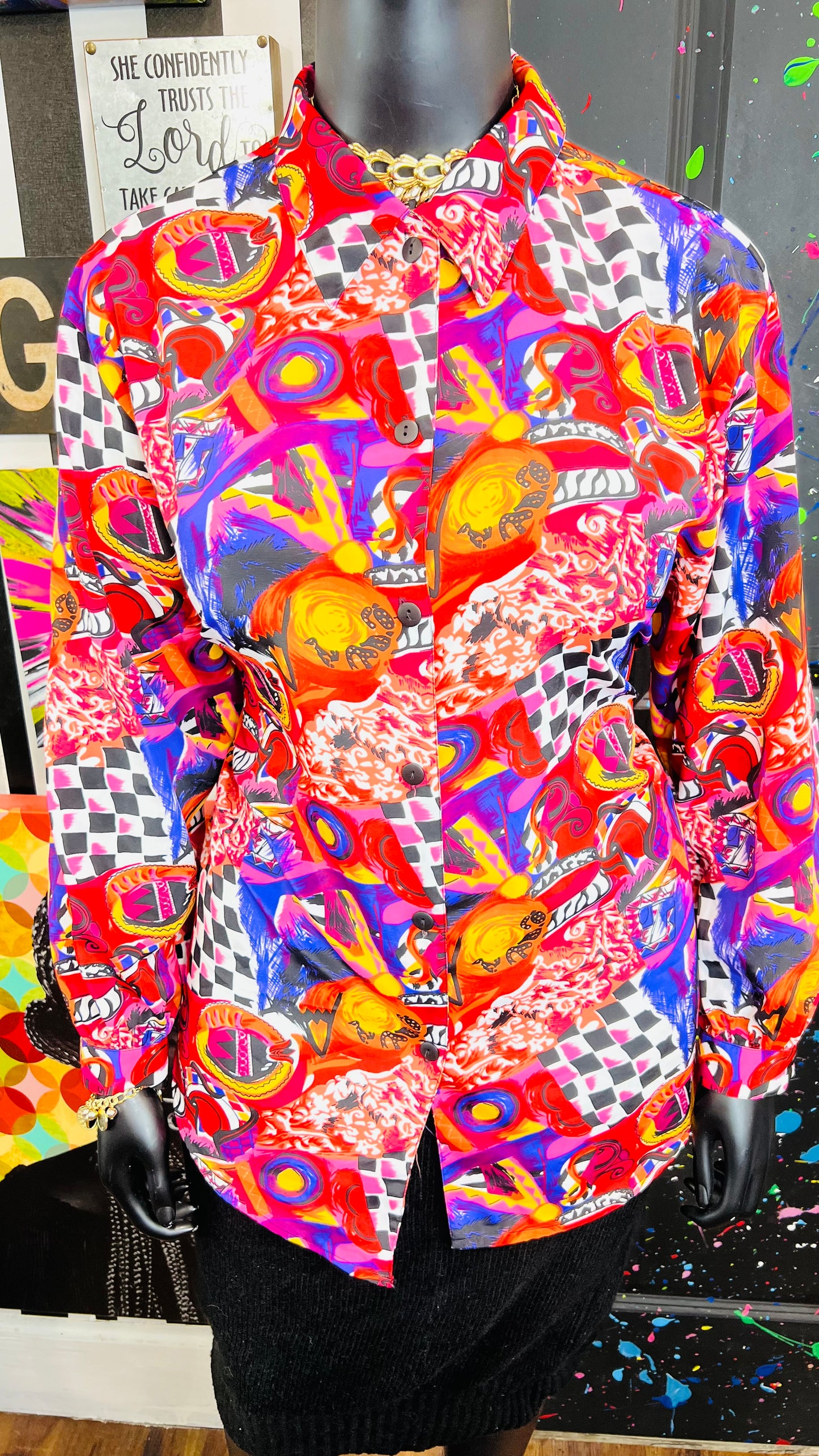 Vintage 80s Funky Blouse (18)