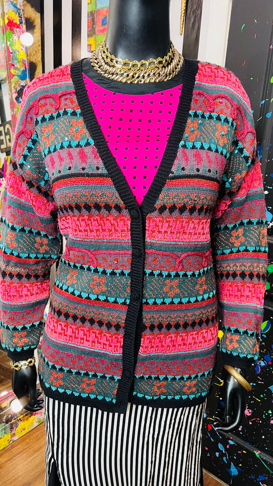 Vintage Carole Little 3D Knit Coogi Style Sweater (18)