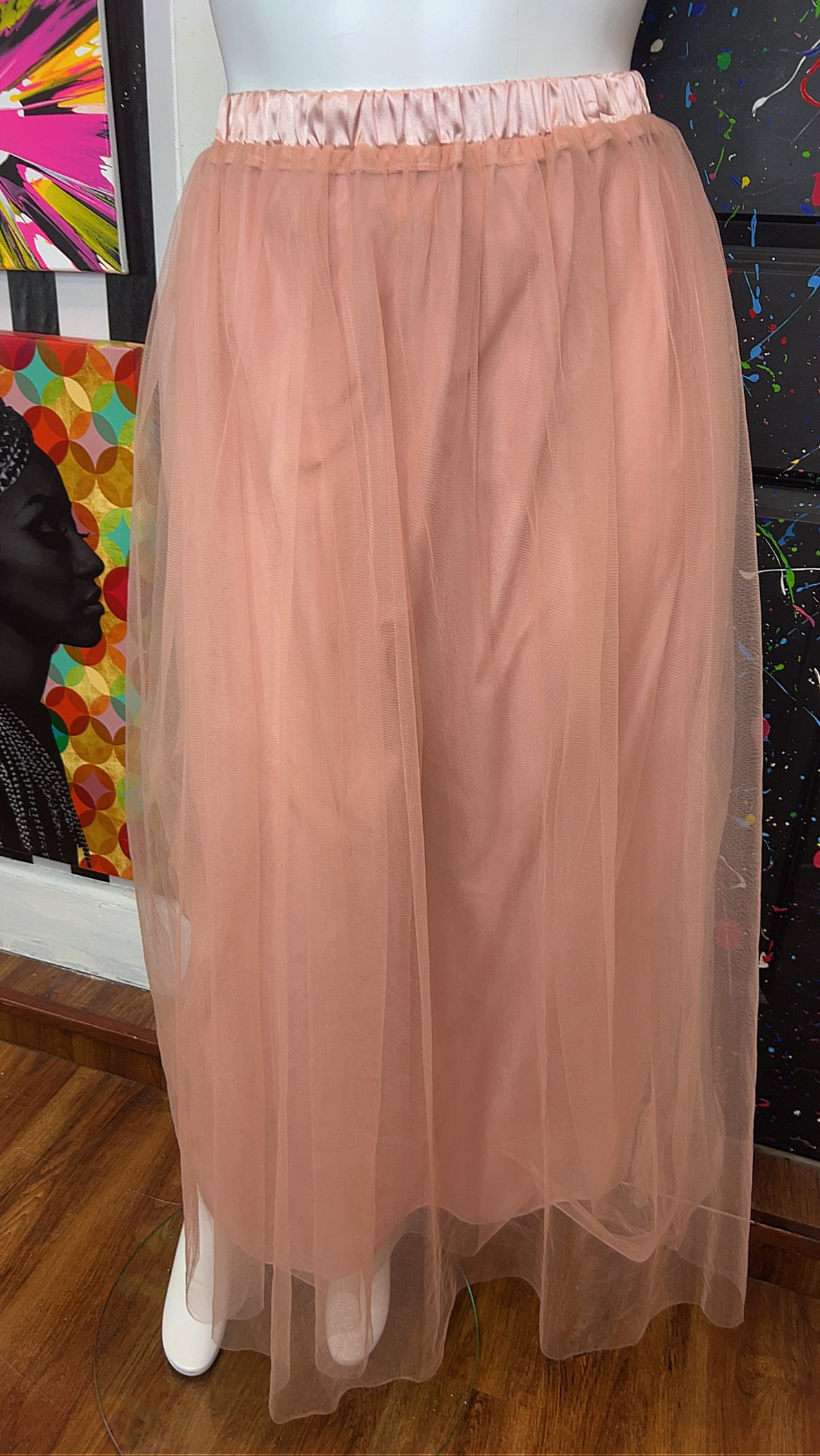 Long Blush Tulle Skirt (16)