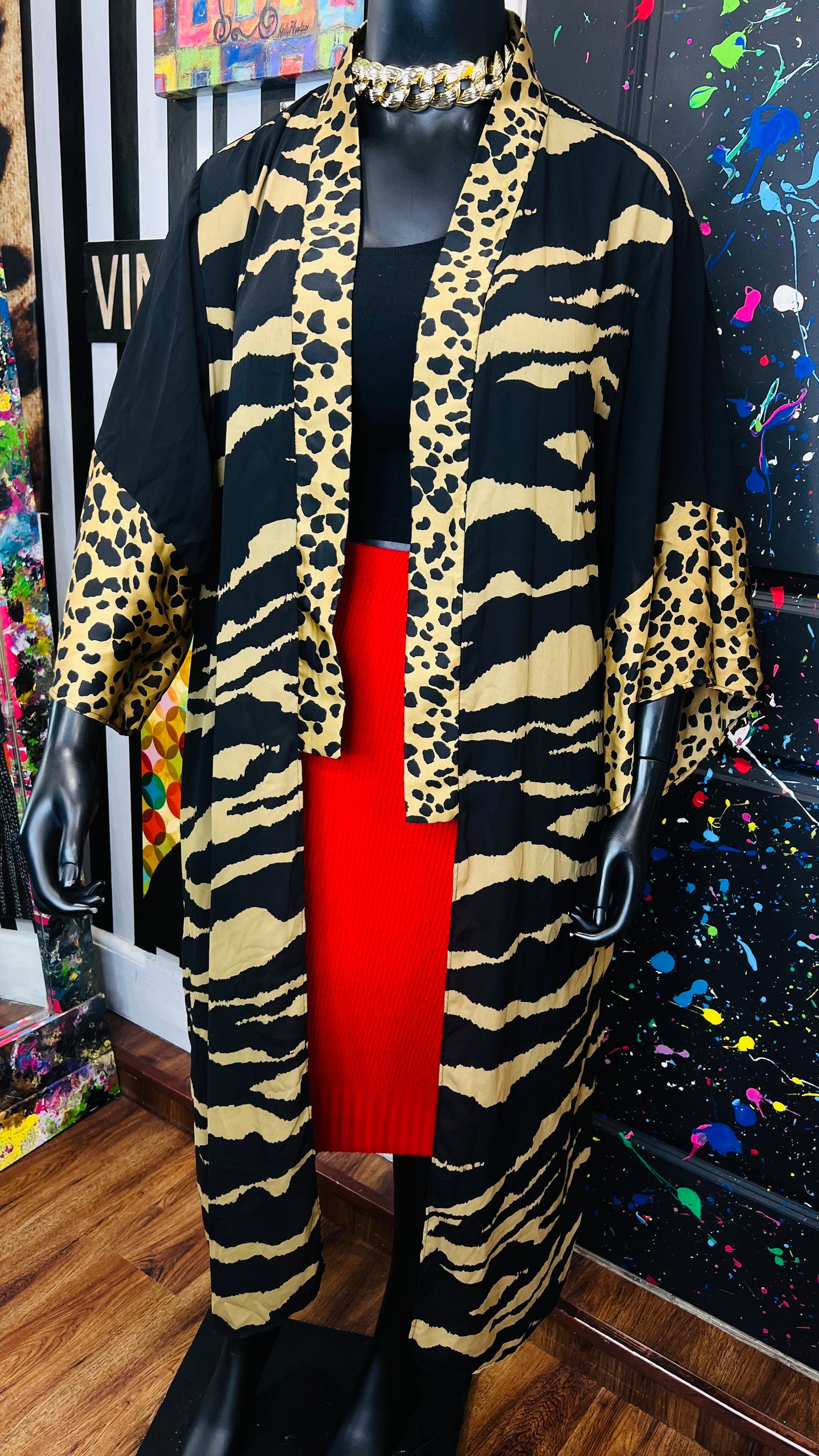 Animal Print Duster (OS)