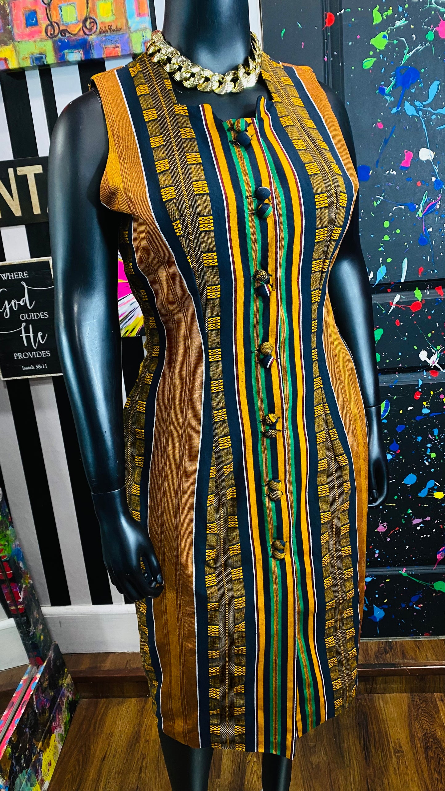 Vintage Traditional African Dress & Duster Set (14)