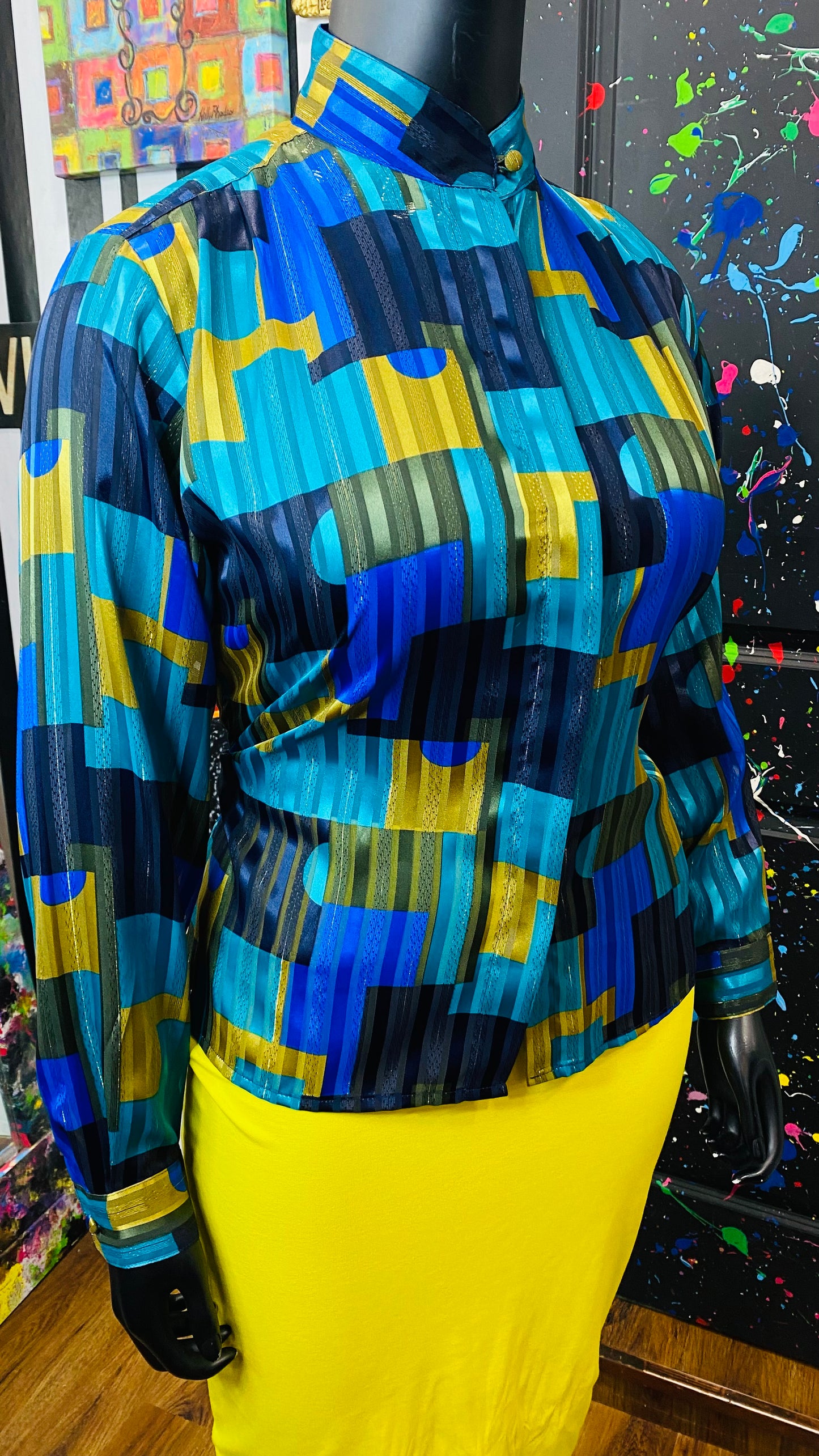 Vintage Long Sleeve Sheer Blouse (14)