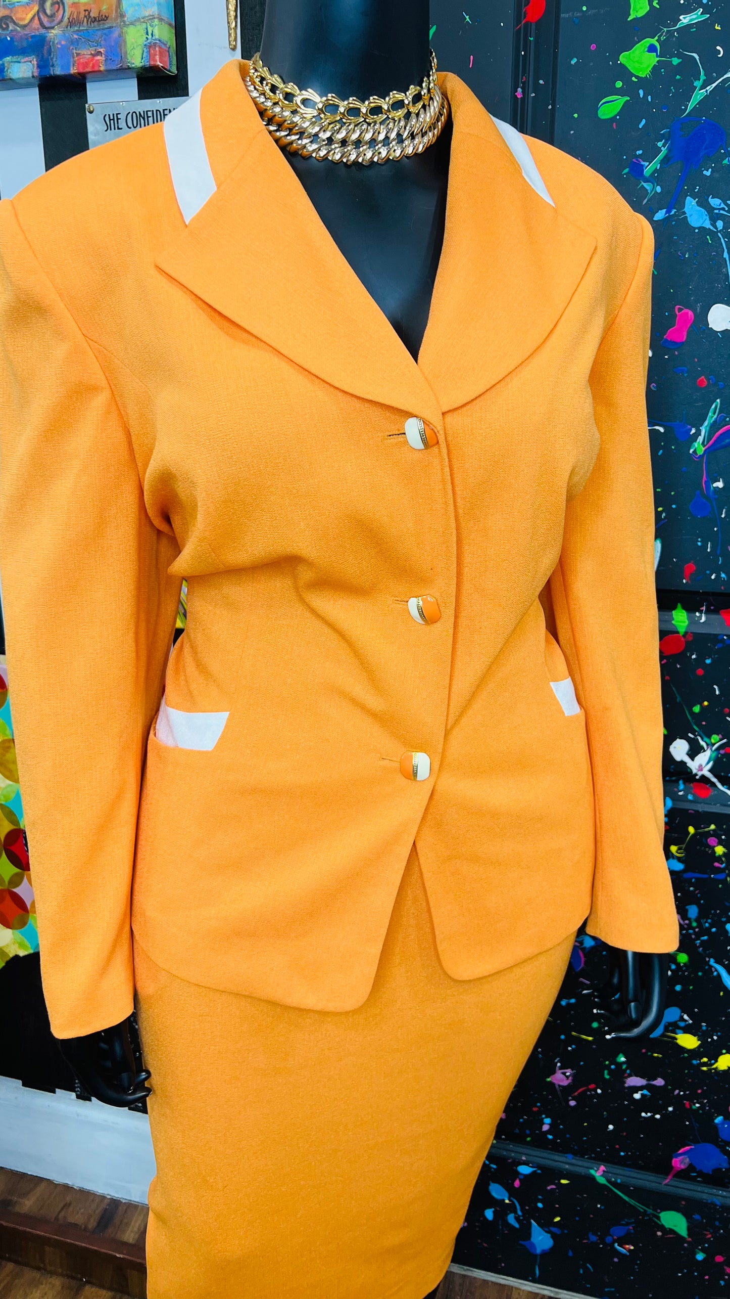 Vintage Orange & Cream Suit (24W)