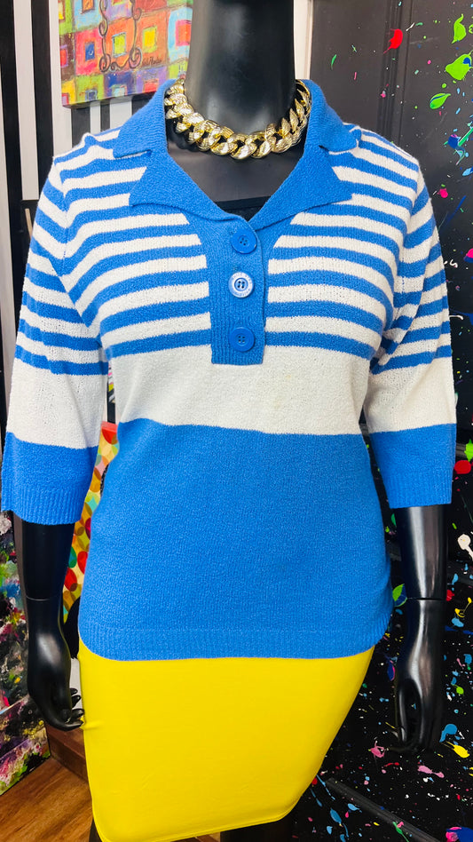 Vintage Striped ‘Stag’ Blouse (18W/20W)