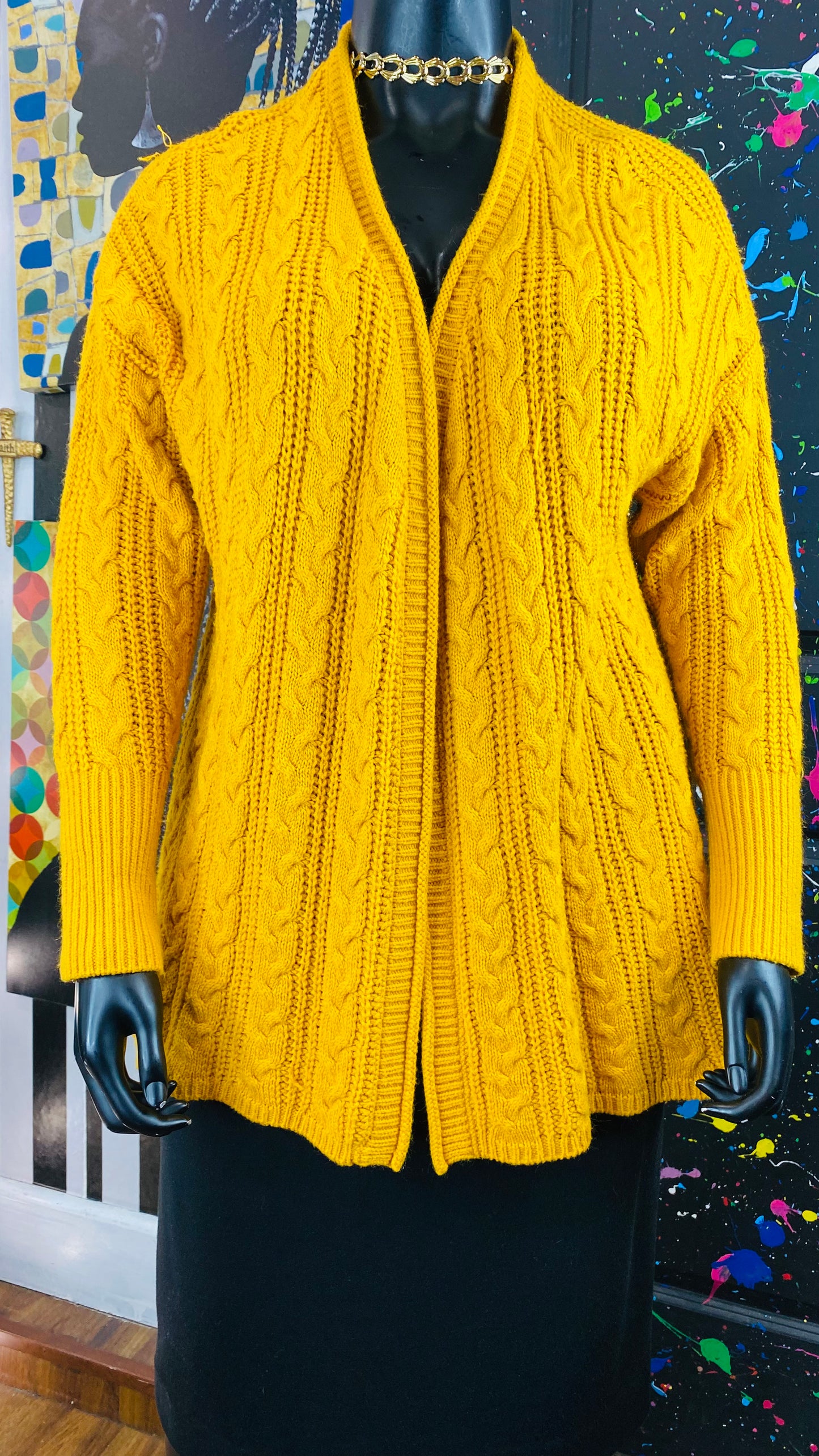 Vintage Gold Open Sweater