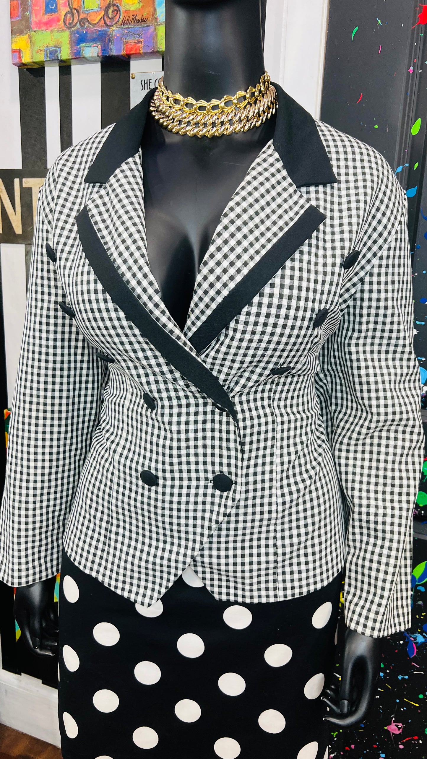 Vintage Checkered Blazer (20W)