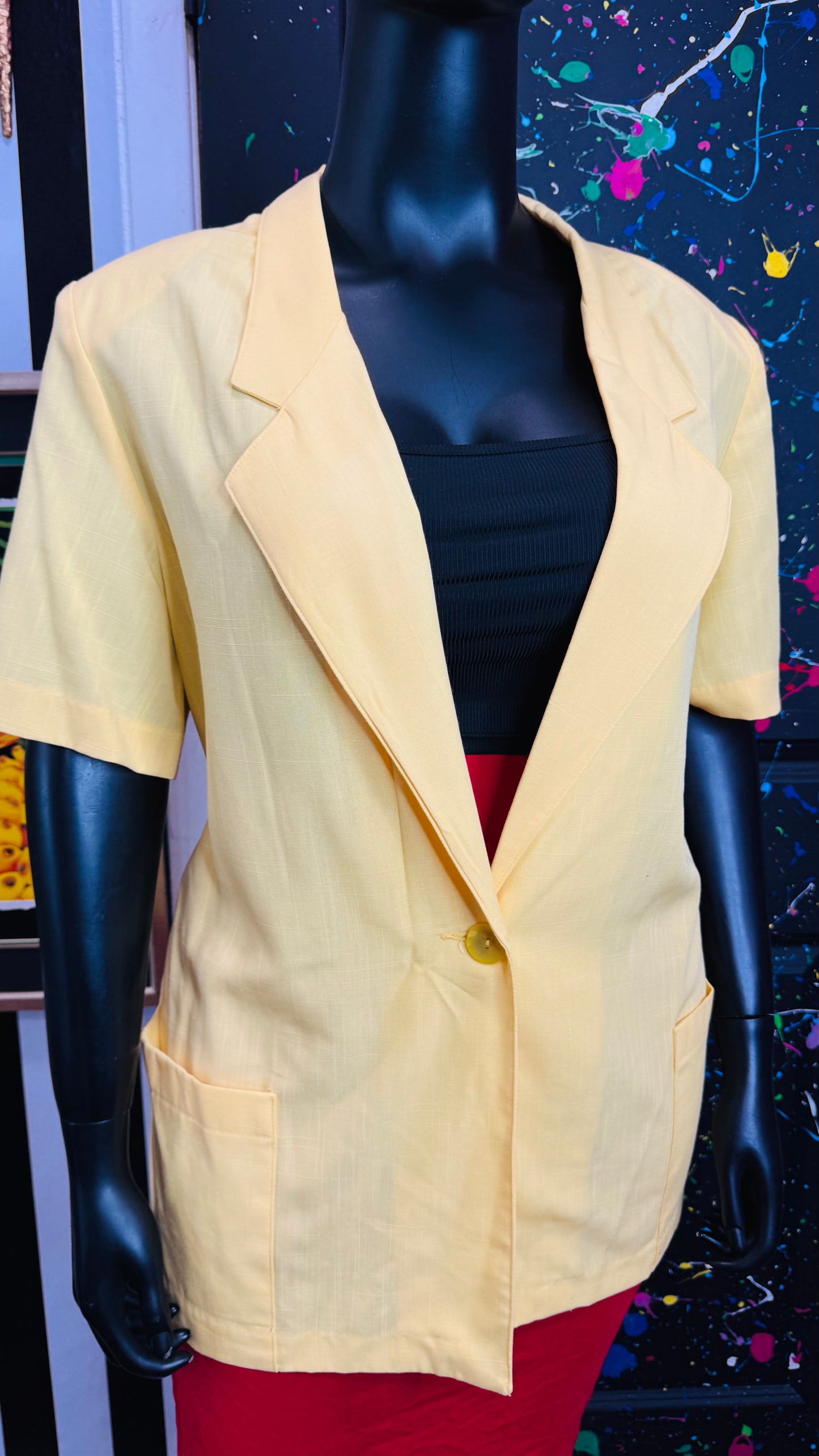 Vintage Yellow Short Sleeve Blazer (20W)