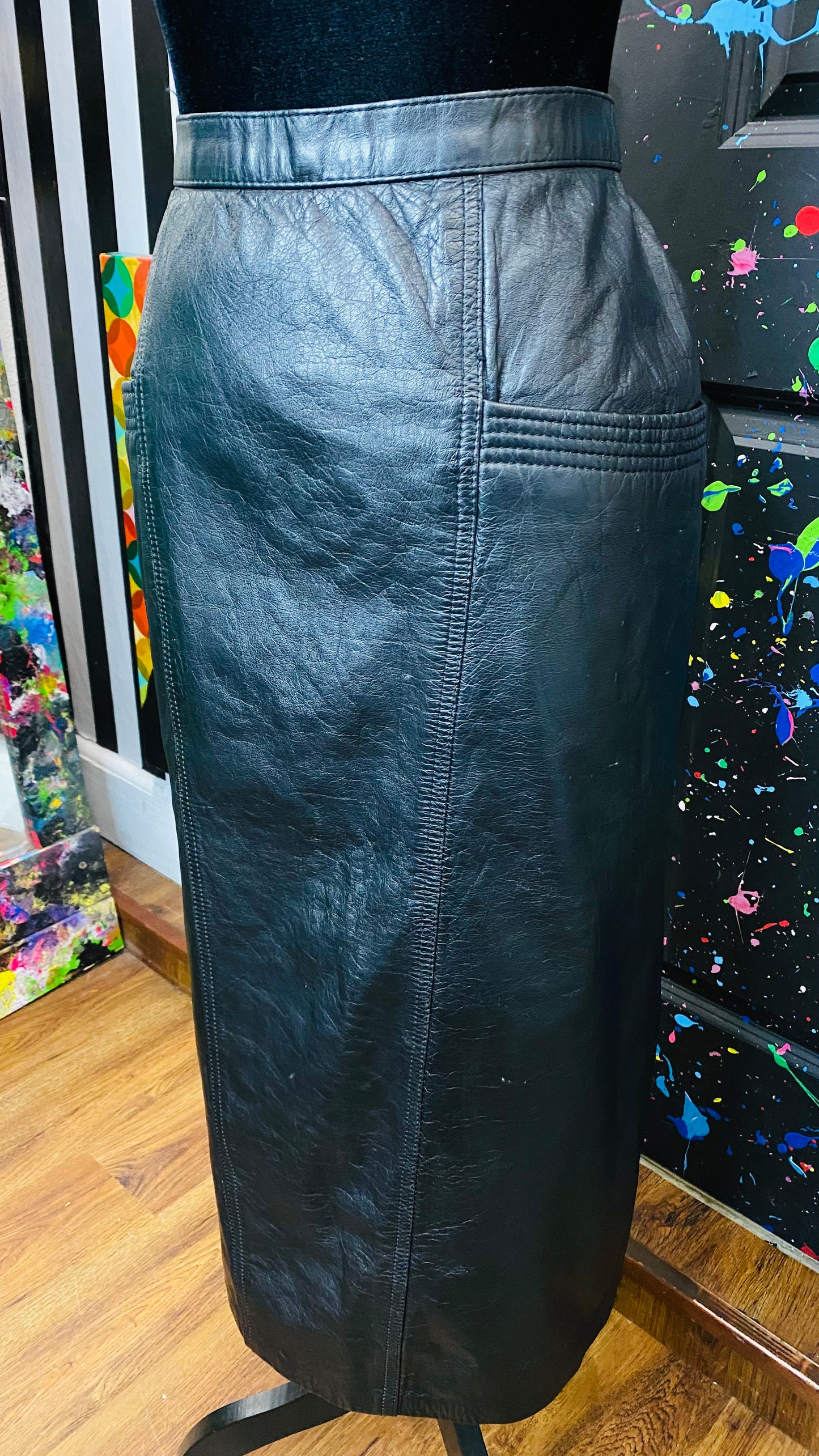 Vintage Genuine Leather Skirt (12)