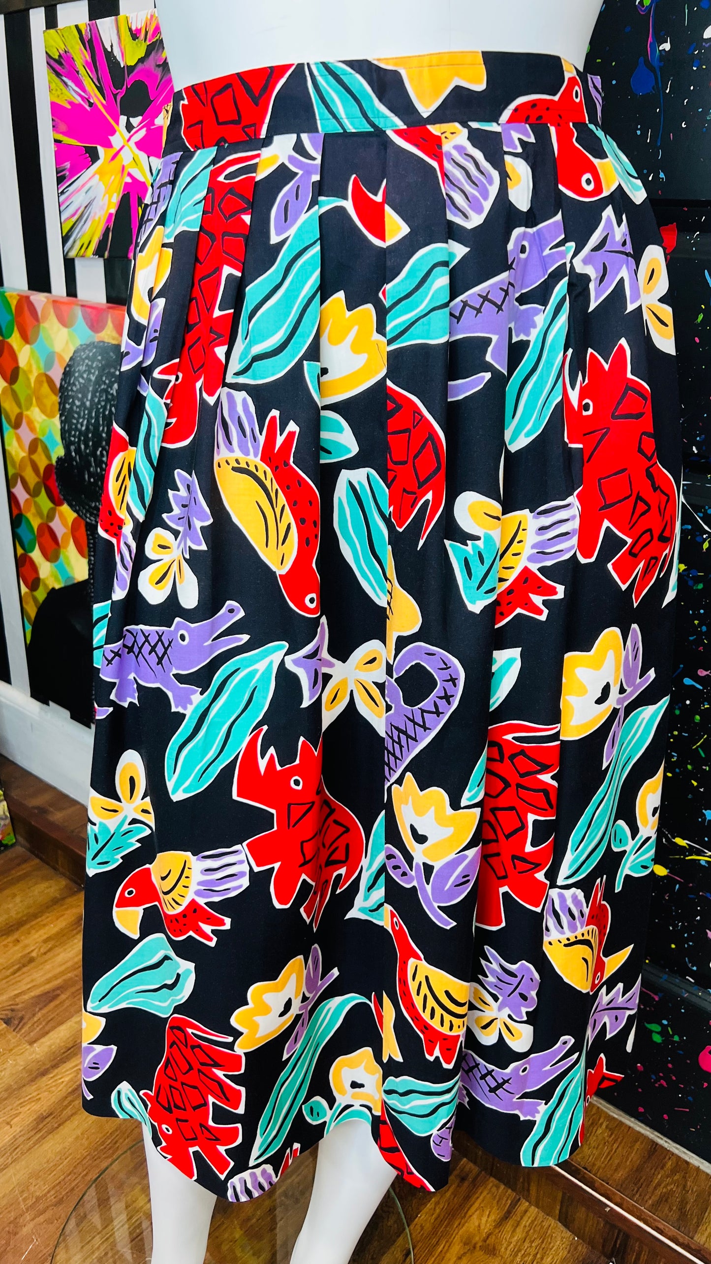 Vintage Vibrant Abstract Skirt (14)