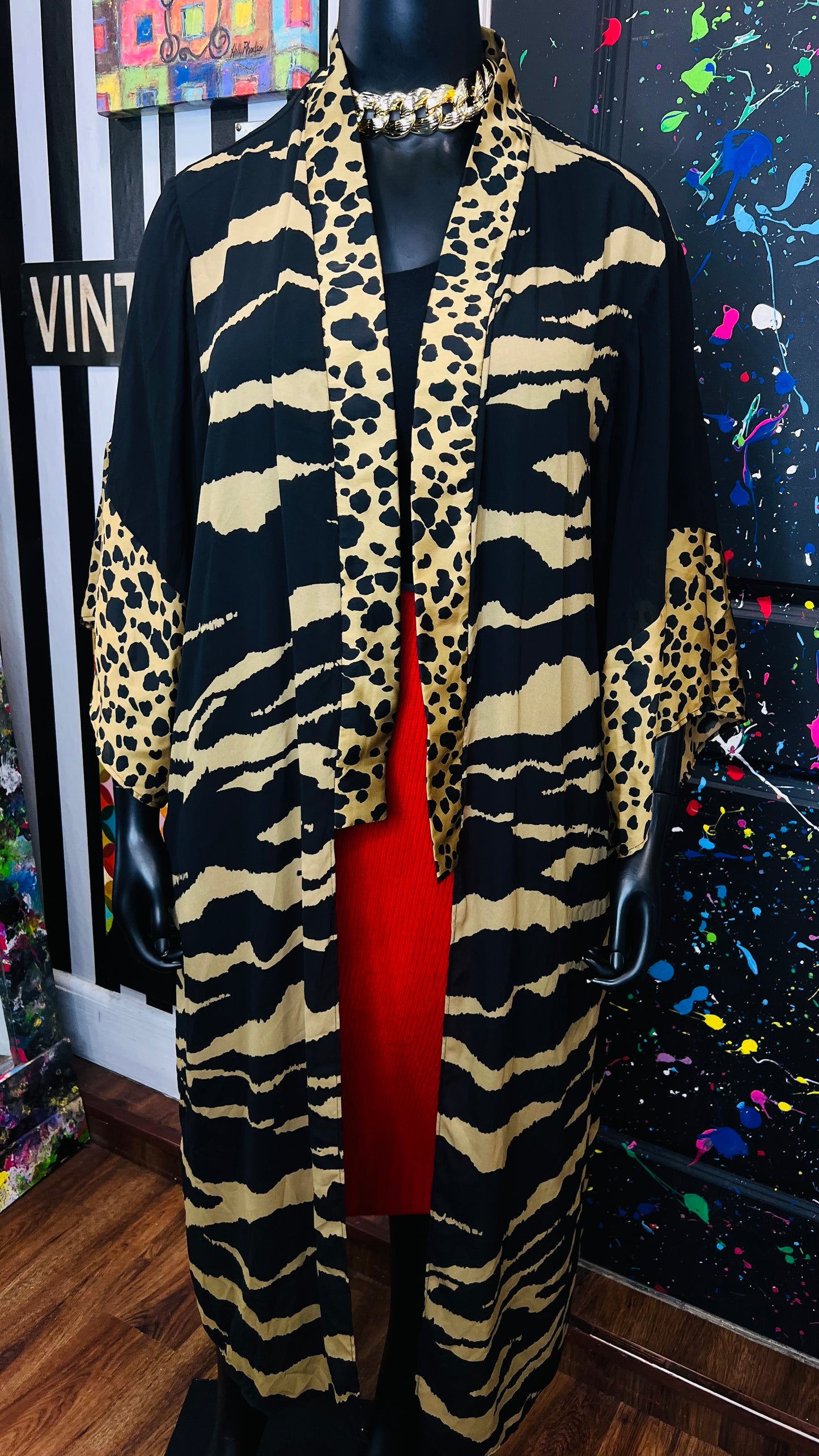 Animal Print Duster (OS)