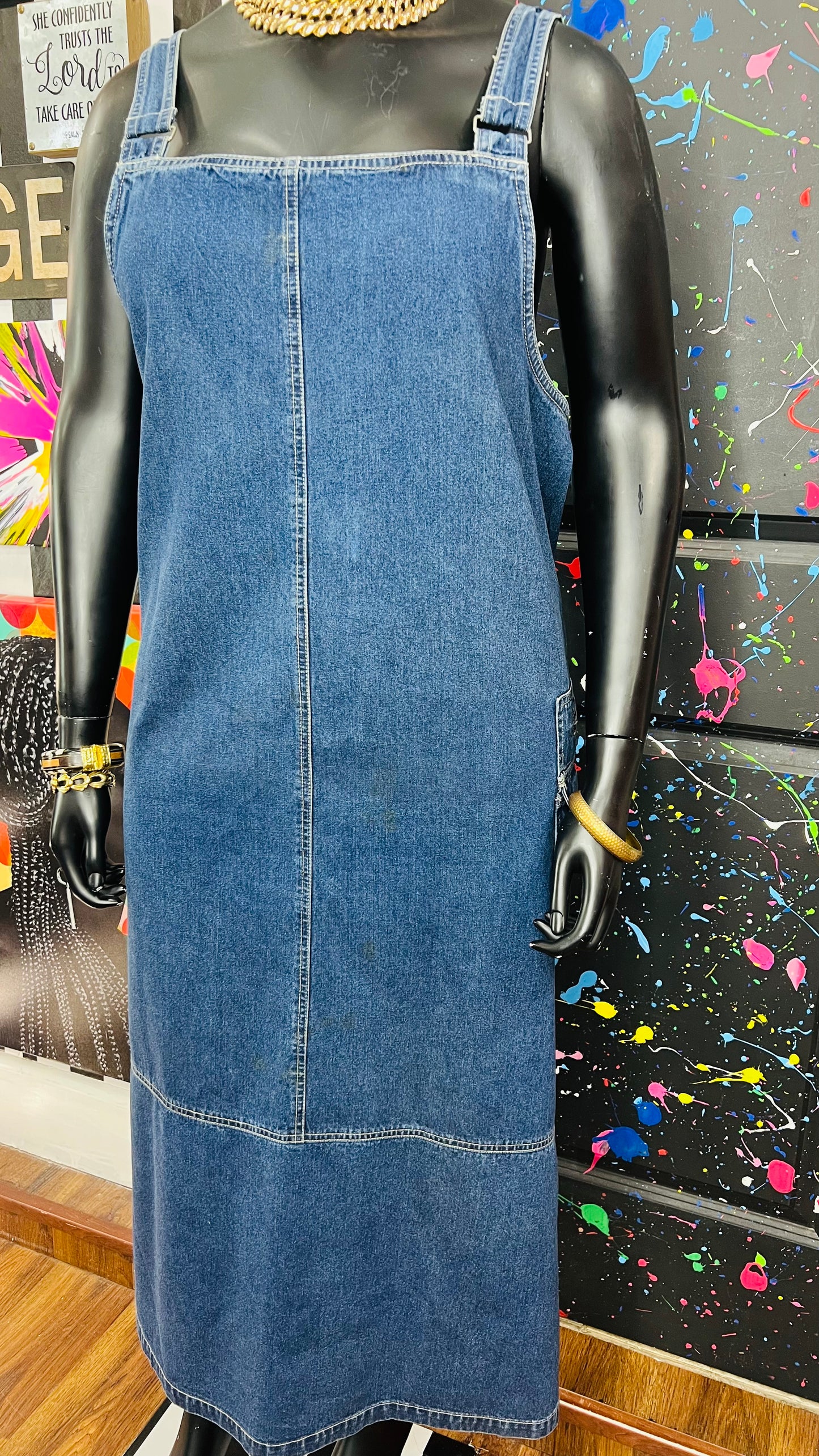 Vintage Y2K Cargo Denim Dress (20)