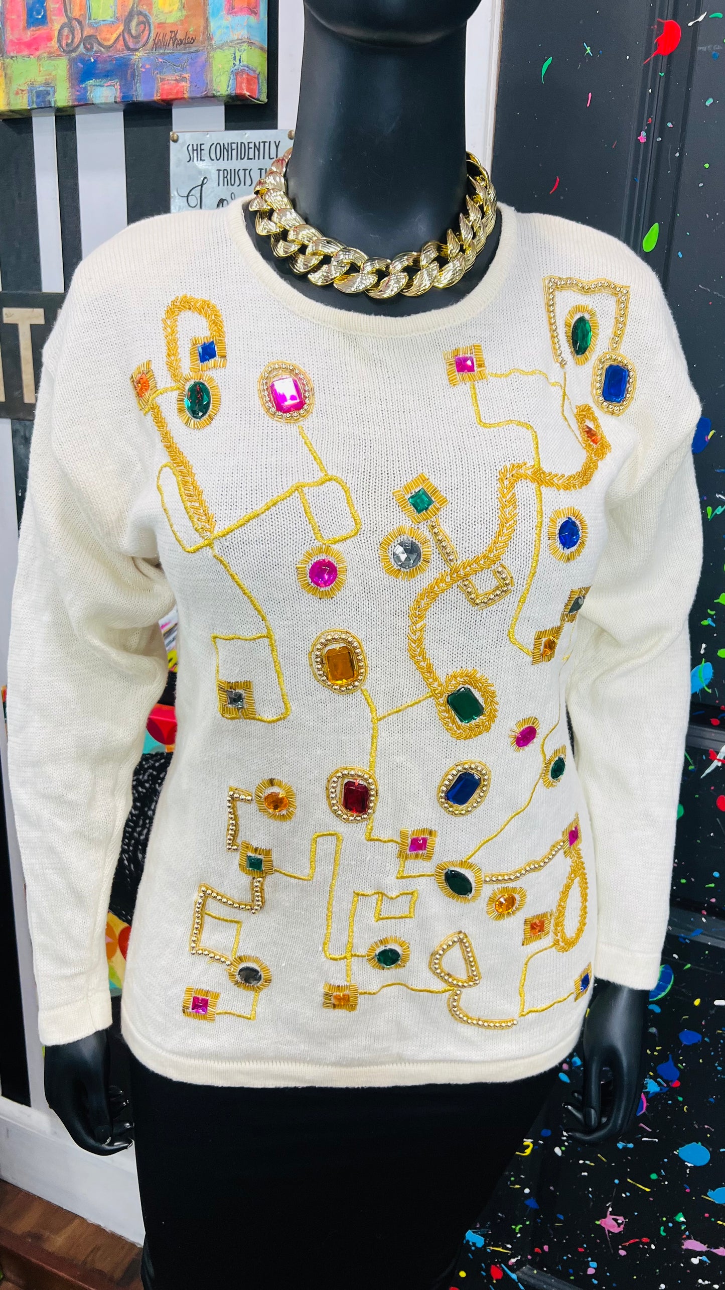 Vintage Jeweled Sweater (16/18)