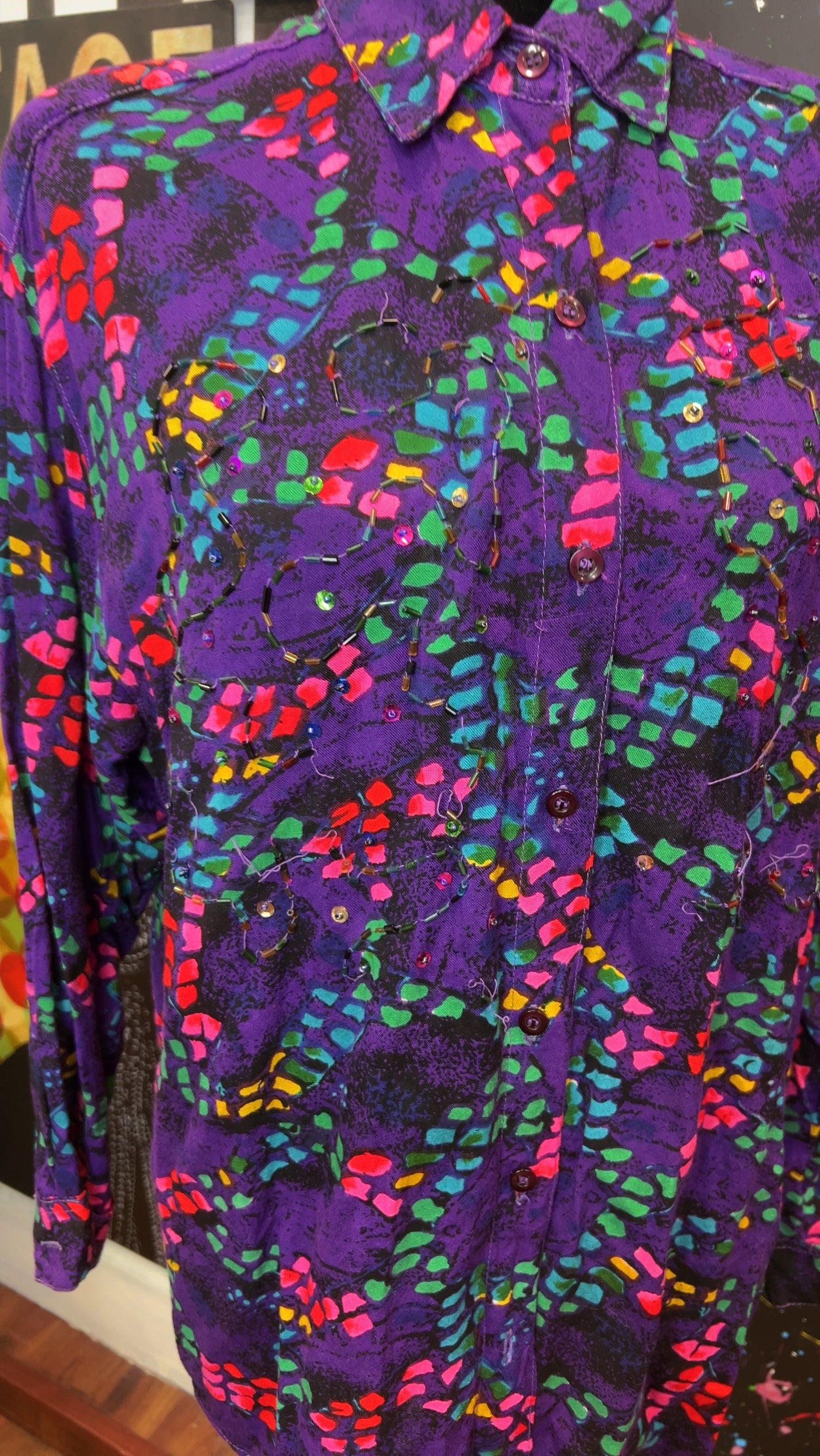 Vintage Rayon Sequin Blouse (16)