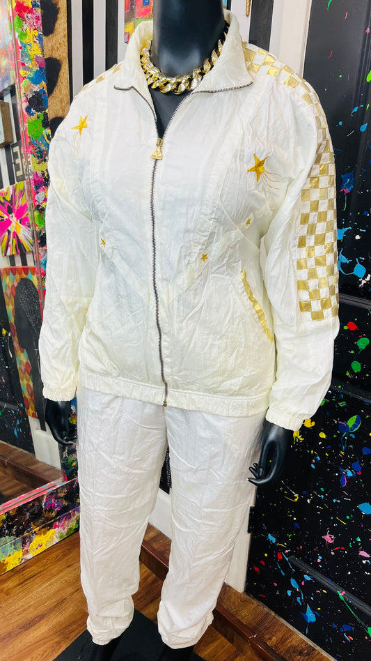 Vintage Windreaker Set - Cream w/Gold Stars (14)