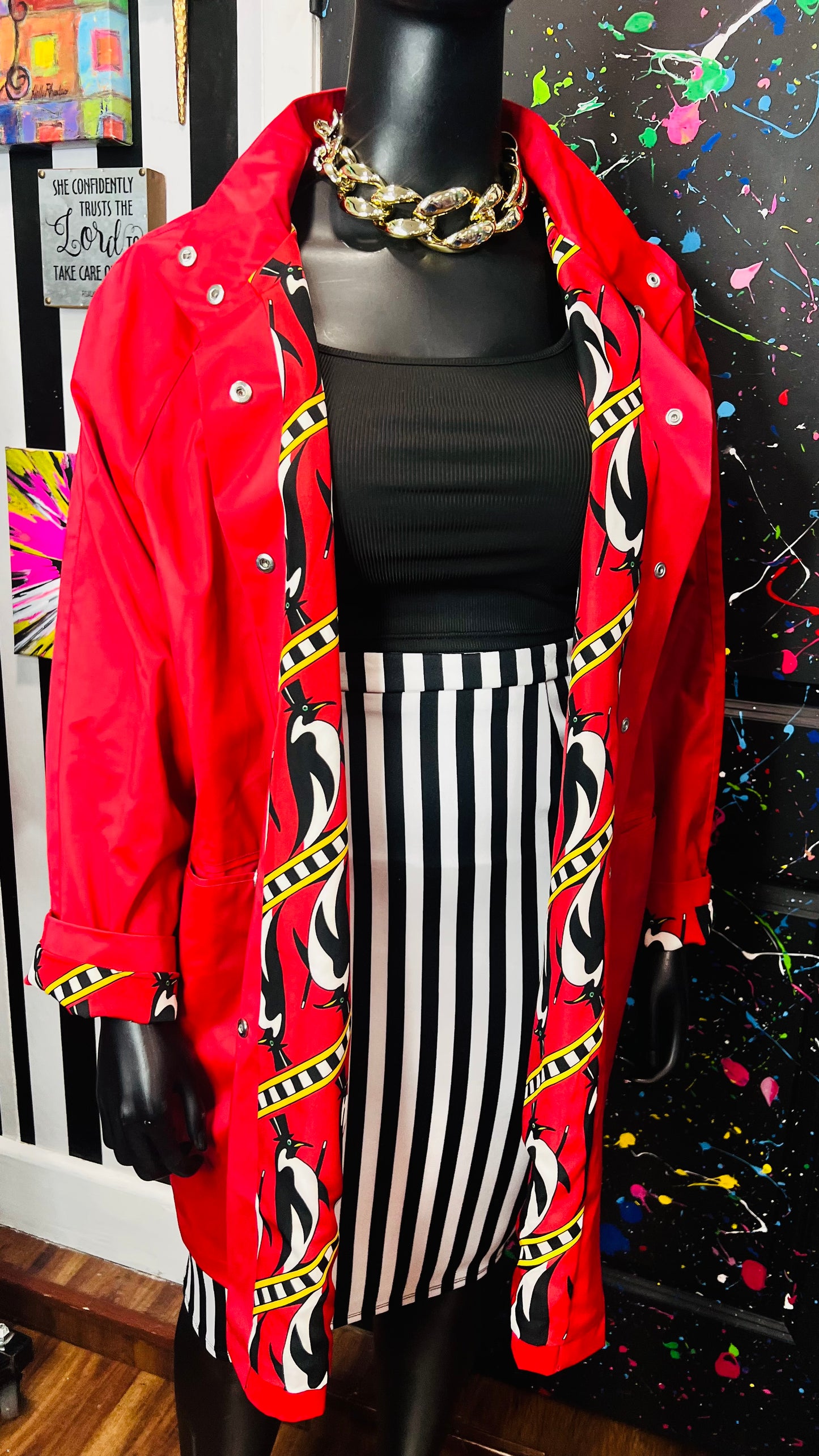 Vintage Deadstock Bob Mackie Penguin Raincoat (20)