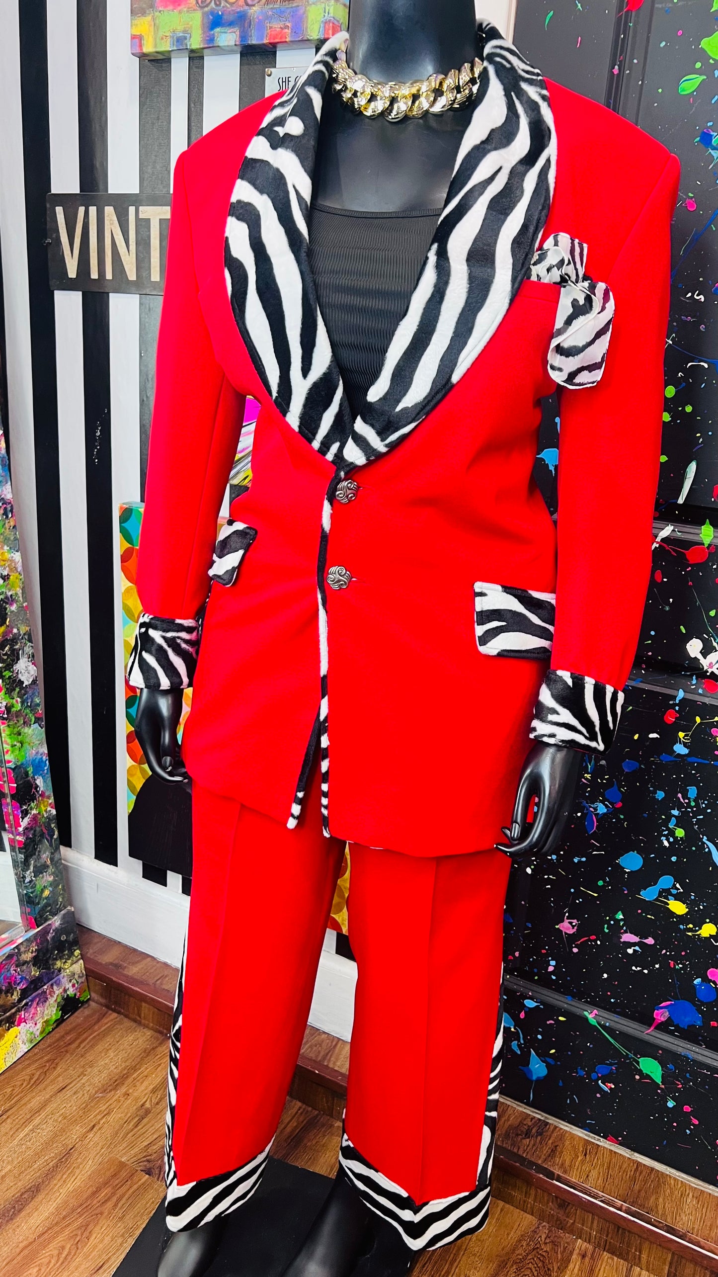 Red & Zebra Pants Suit (16)