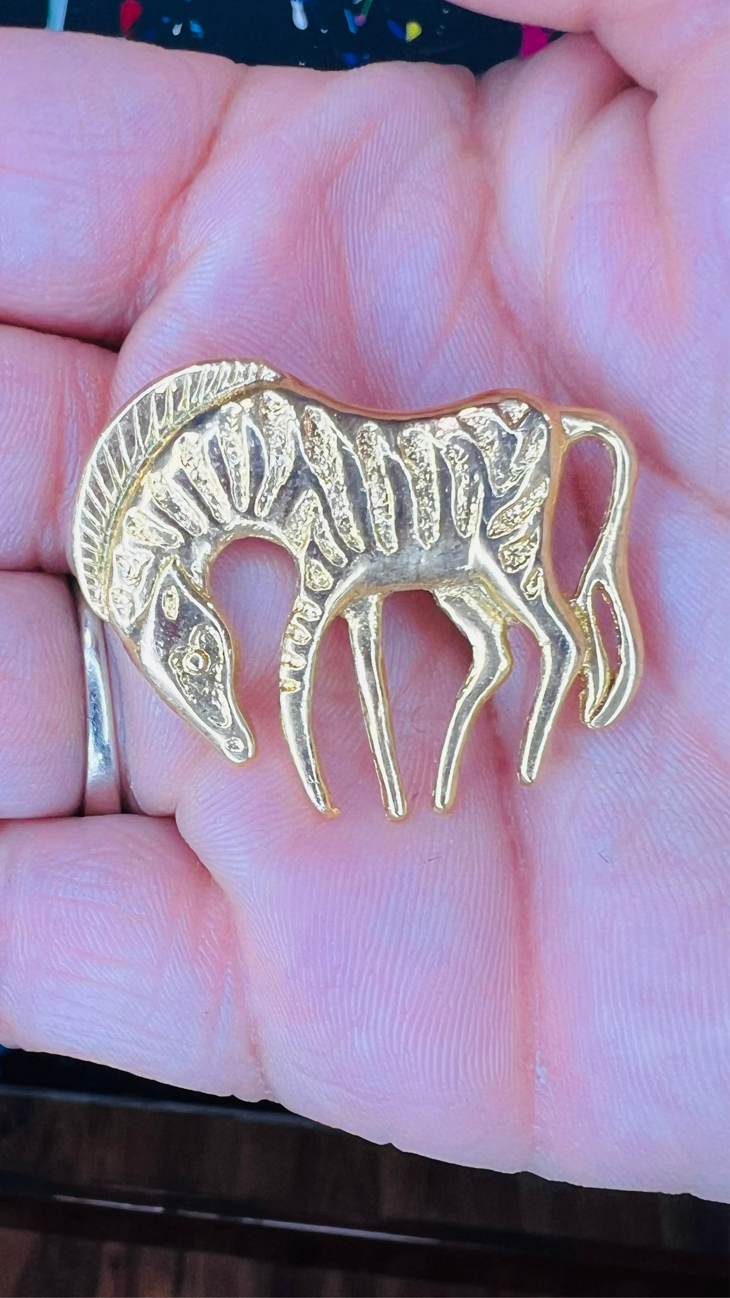 Vintage Zebra Brooch Pin