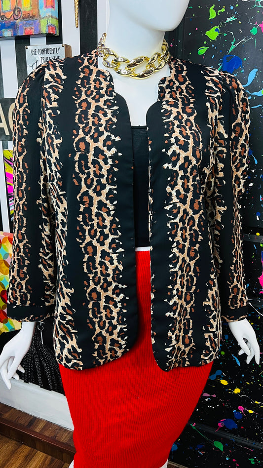Vintage Animal Print Open Duster (18W)