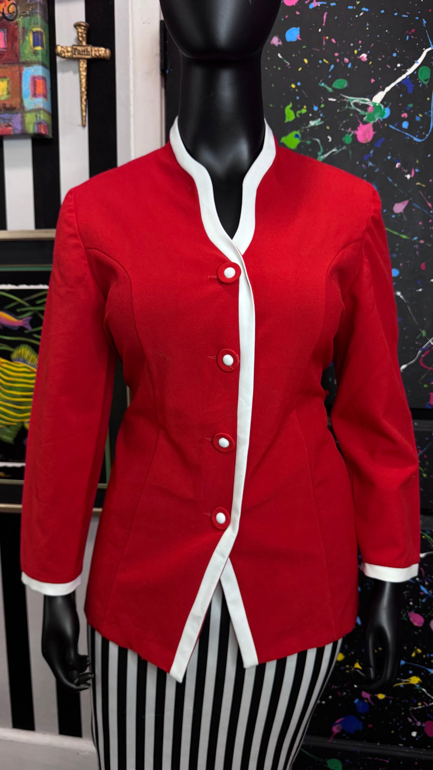 Vintage Red & White 80s Blazer (18)