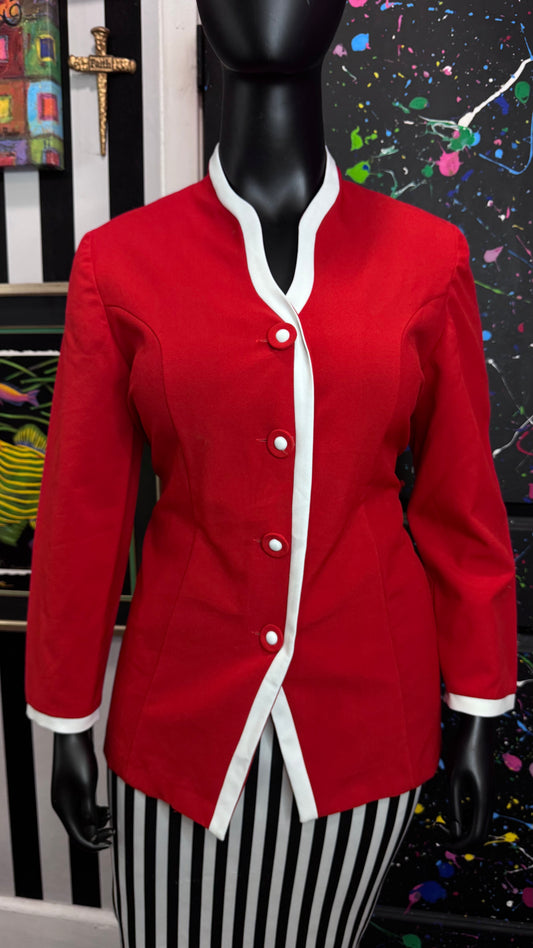 Vintage Red & White 80s Blazer (18)