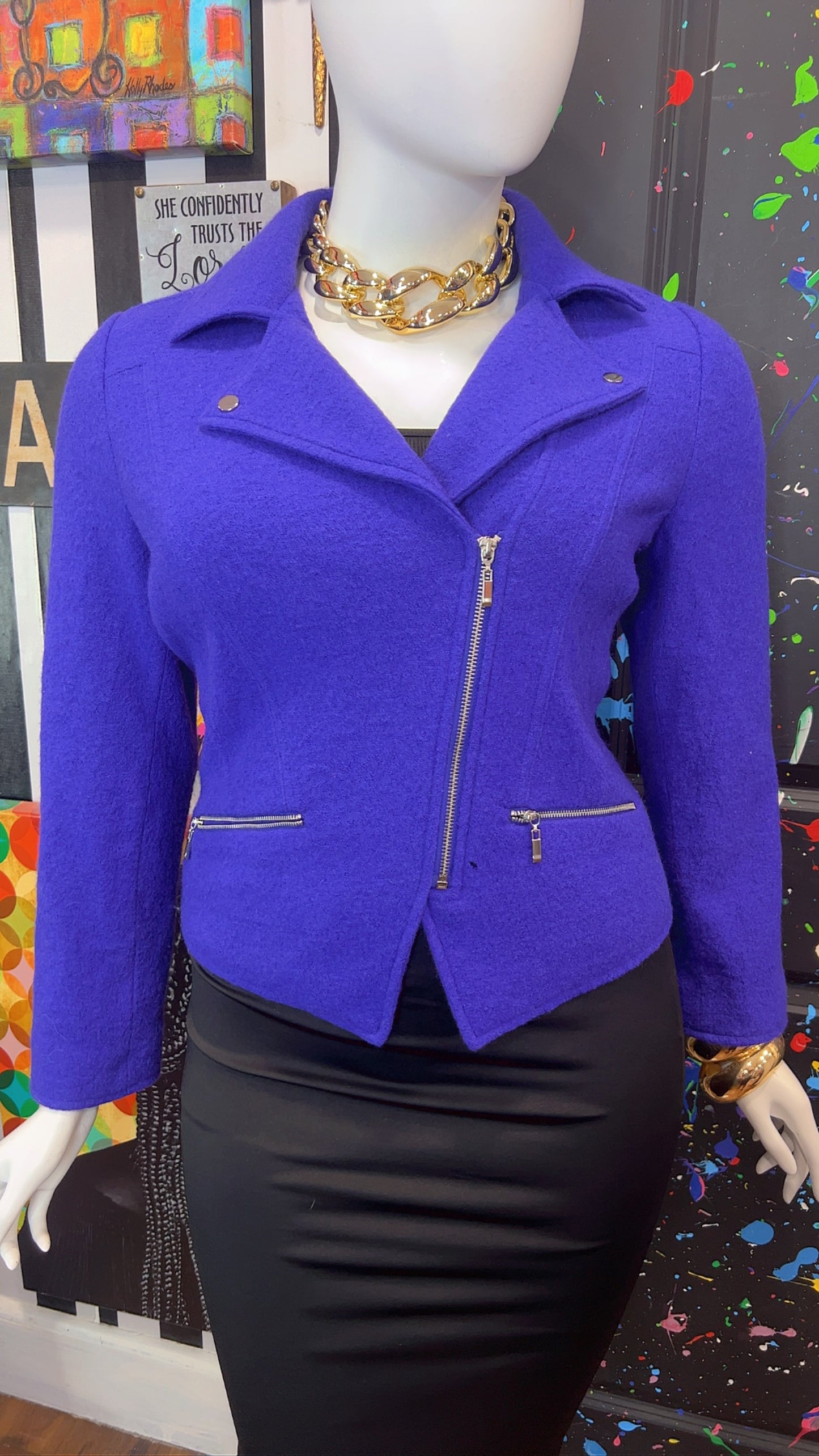 Vintage Cropped Purple Blazer (14)