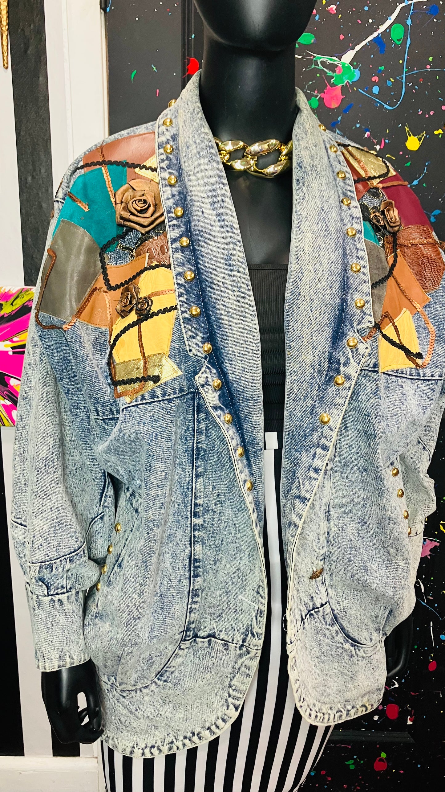 Vintage Studded Denim Coat (20)