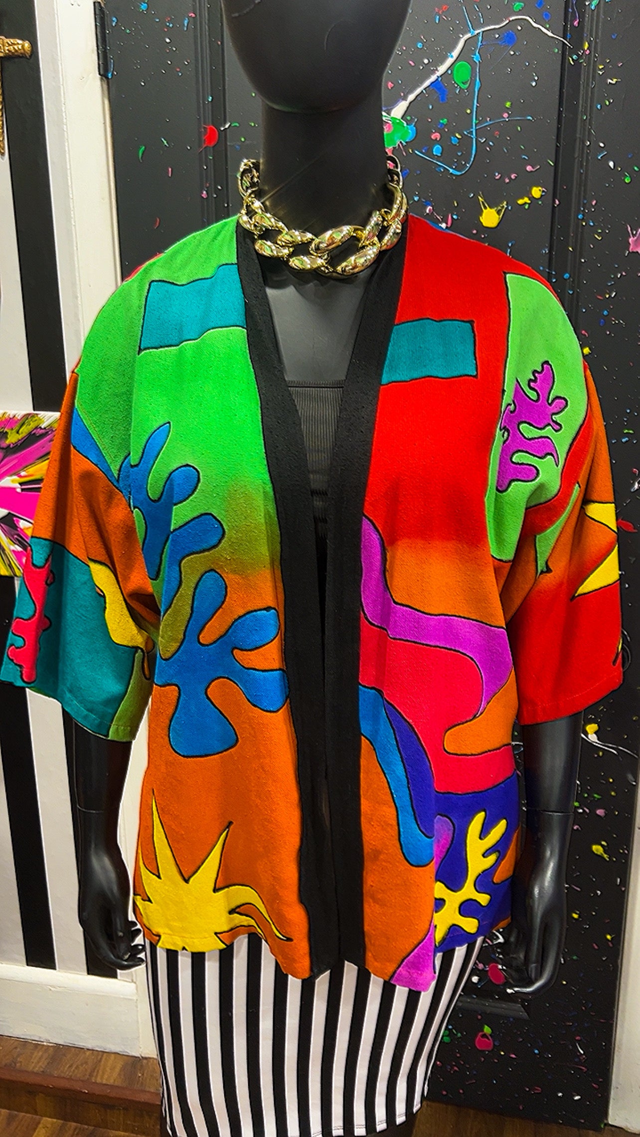 Vintage Vibrant Hand Painted Duster (22/24) *KC