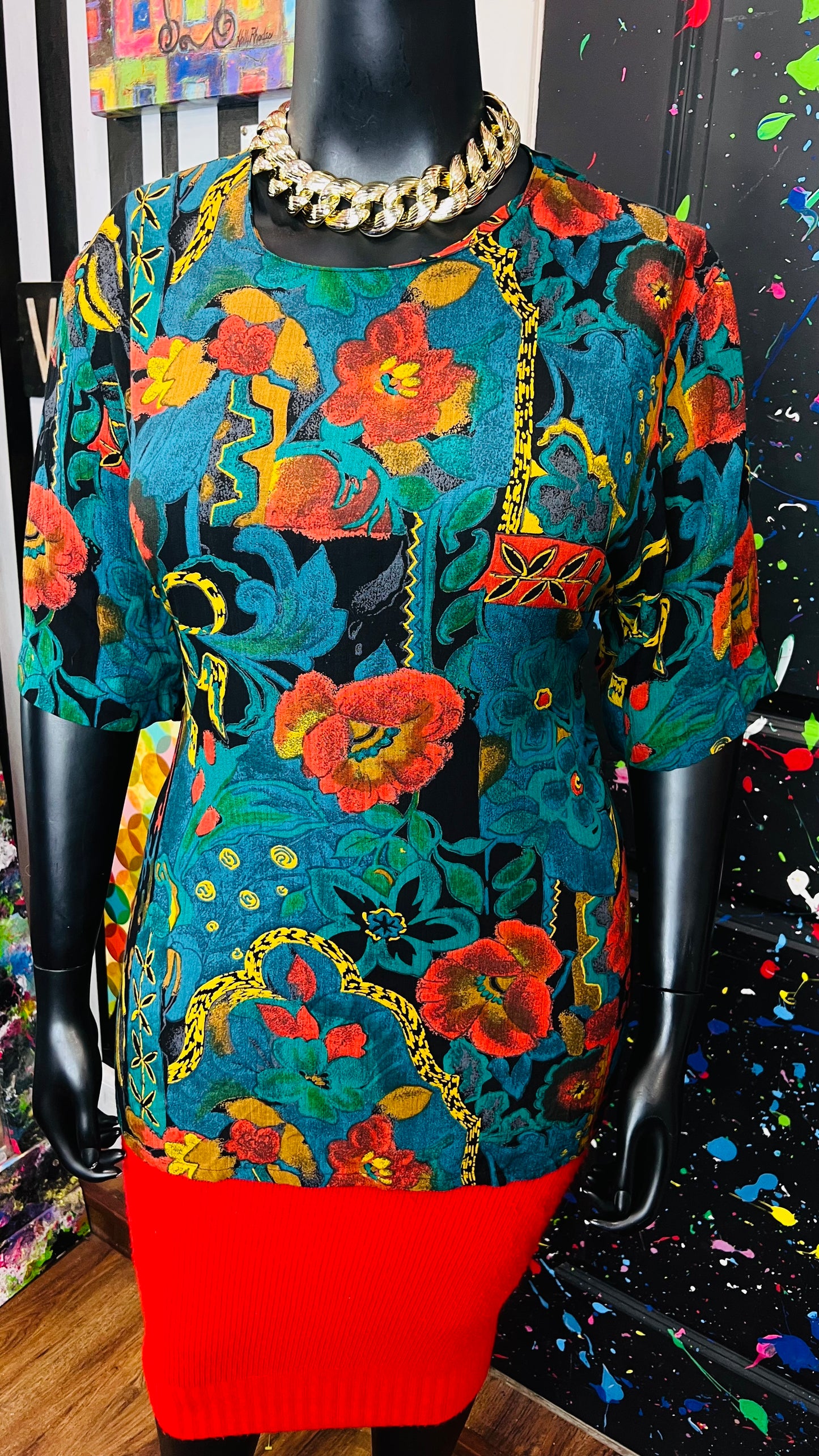 Vintage Rayon Floral Blouse (20)