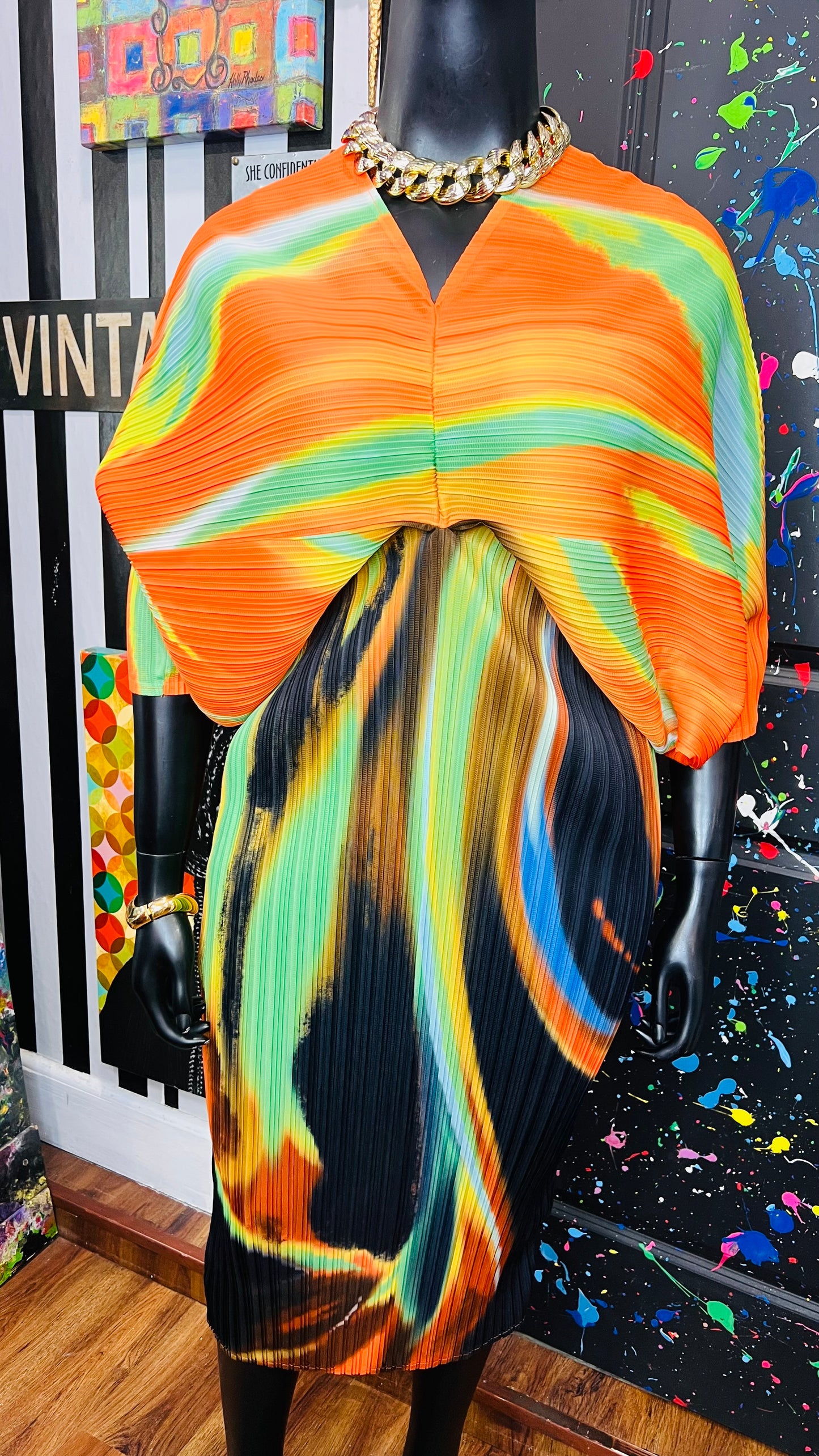 Watercolor Accordion Dress (16)