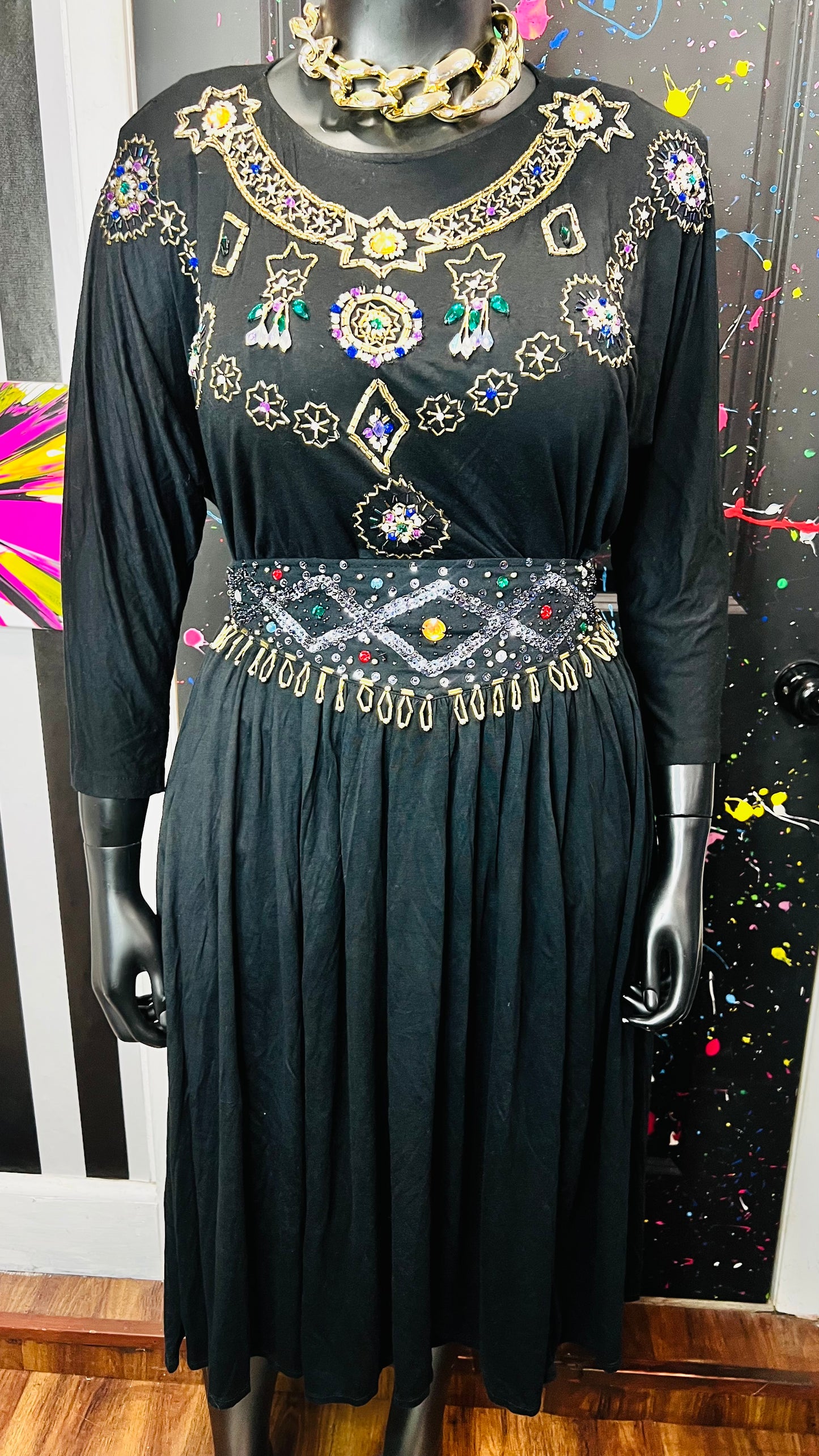 Vintage Cotton & Sequin Skirt Set (18)