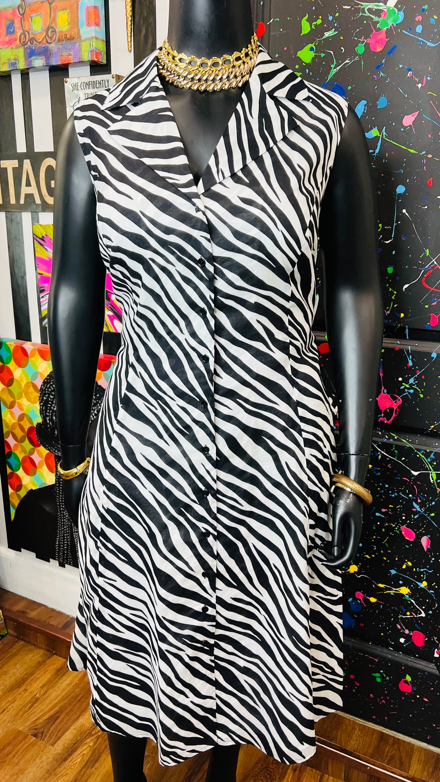 Zebra Striped Dress (20W)