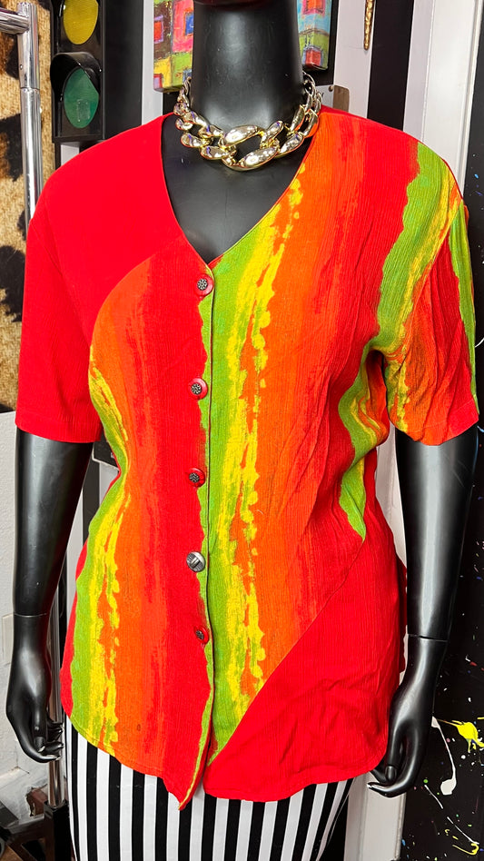 Vintage CM Shapes Rayon Blouse (20)