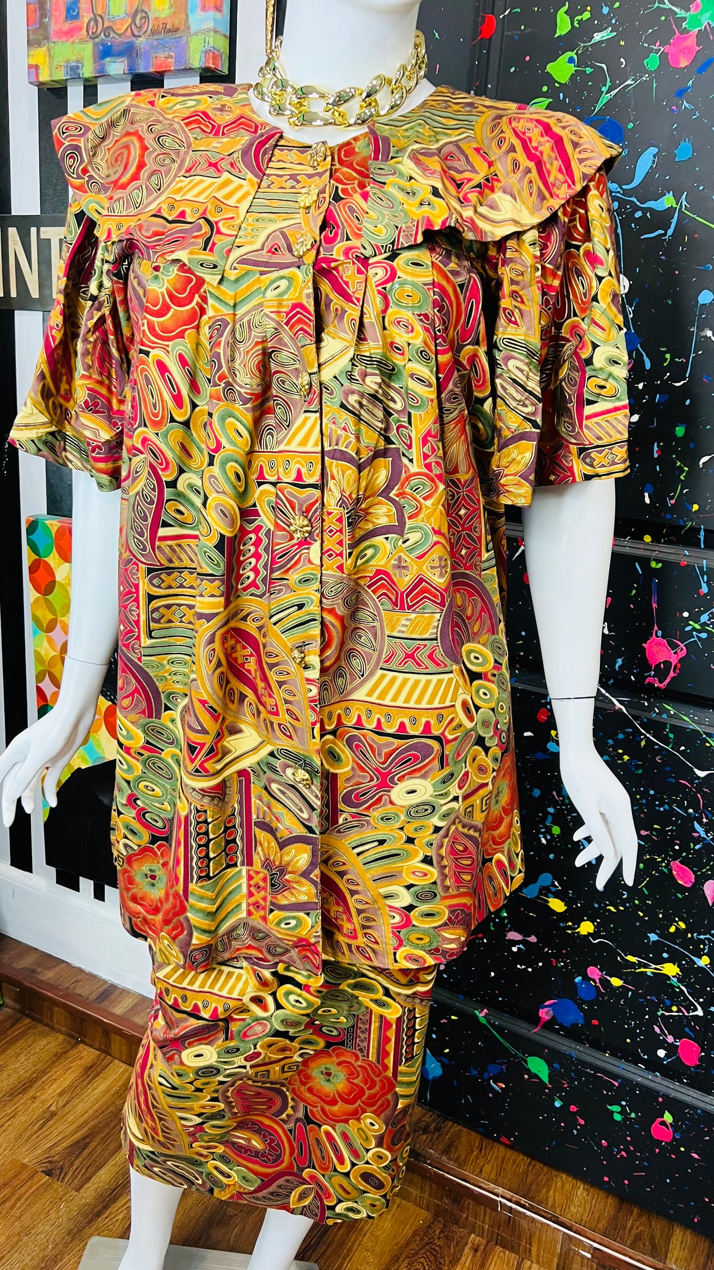 Vintage Traditional African Skirt Set (14/16)