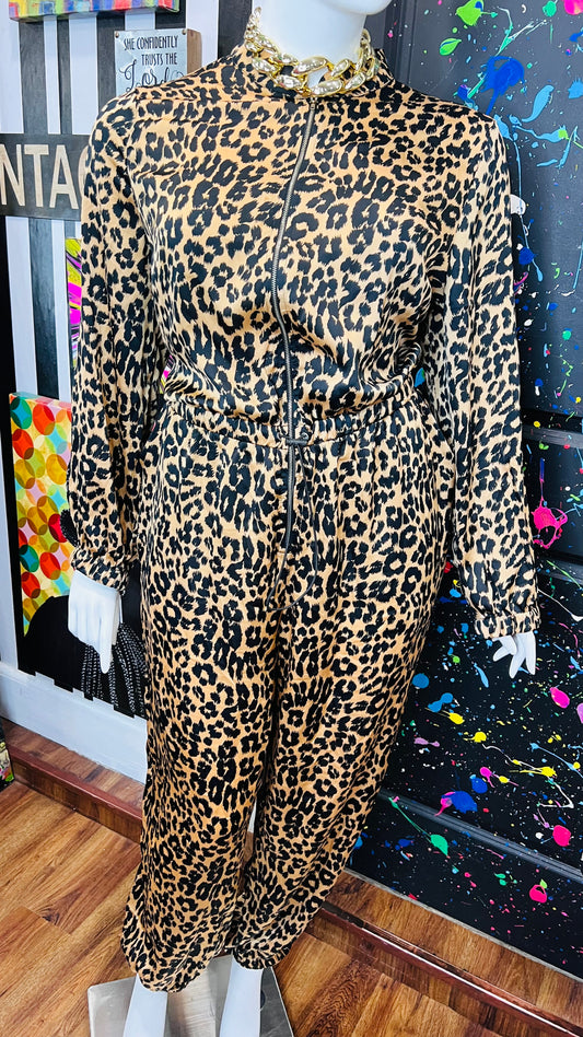 Leopard Print Satin Jumpsuit  (20/22)