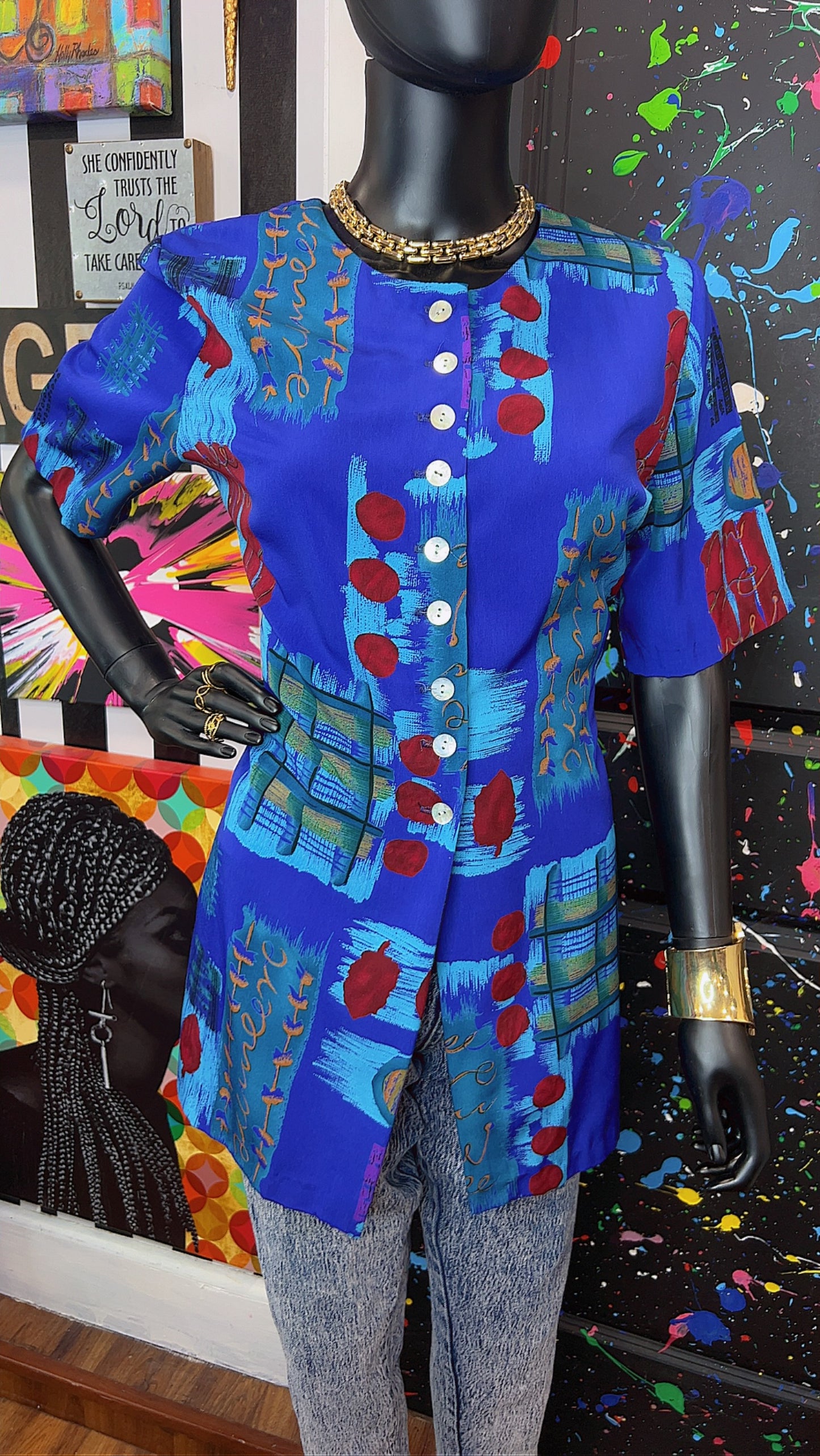 Vintage Abstract 90’s Blouse (12)