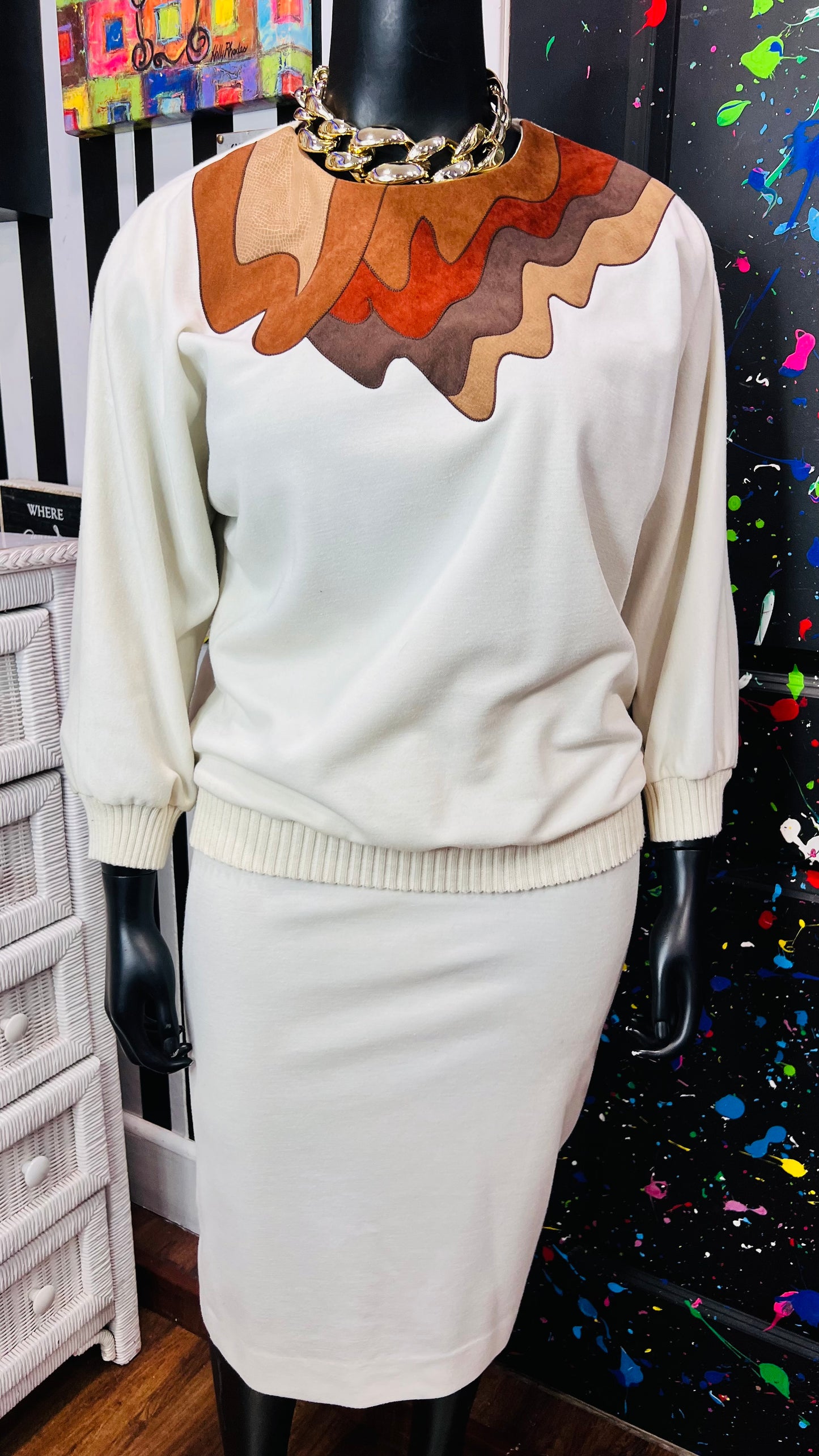 Vintage Leslie Fay Sweater Skirt Set (18)