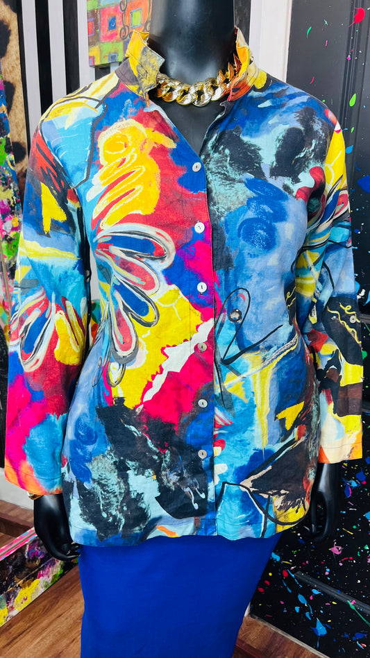 Abstract Water Color Blouse (20)