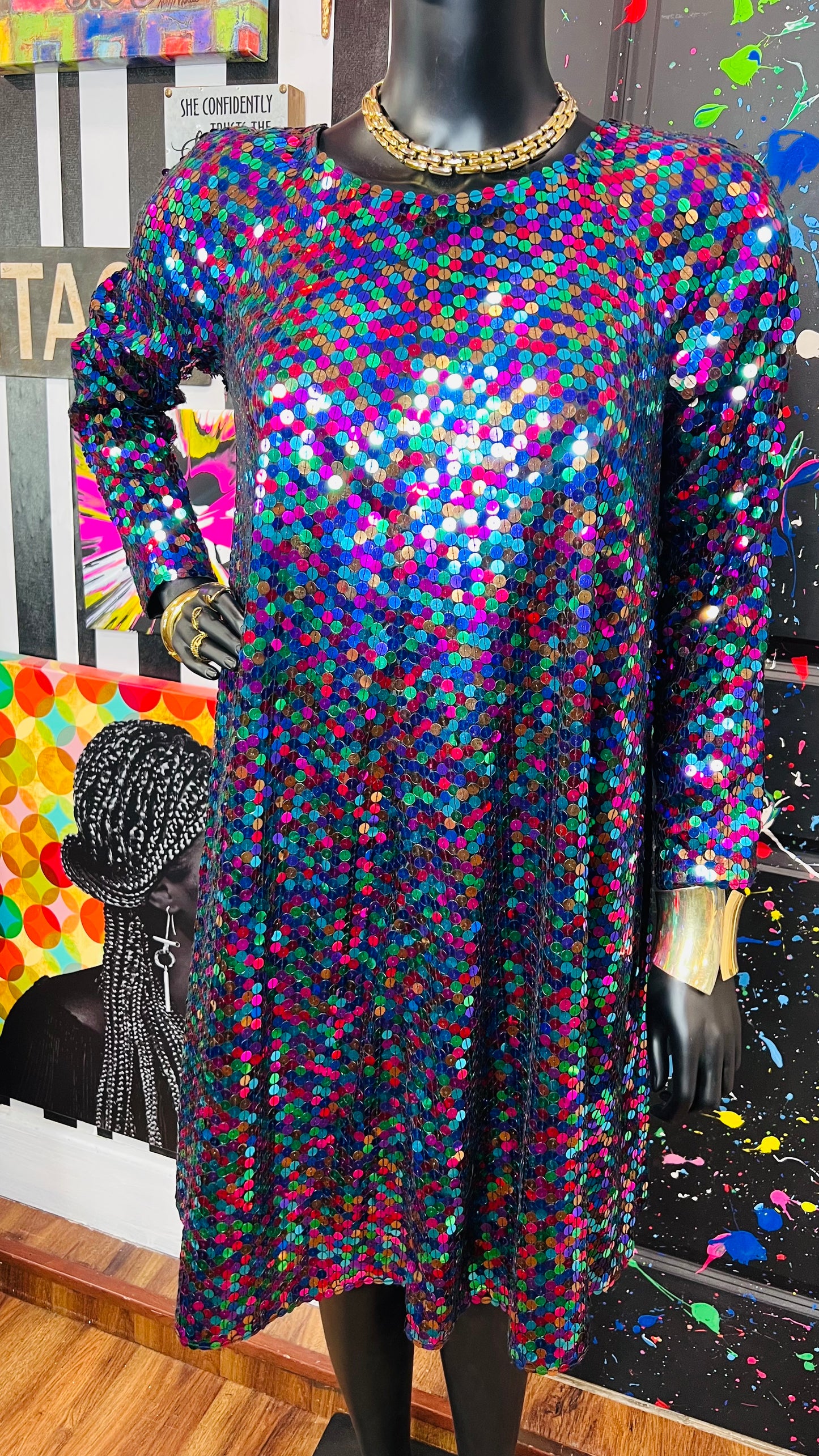 Vintage Sequin (Has Stretch) Circle Dress (14)