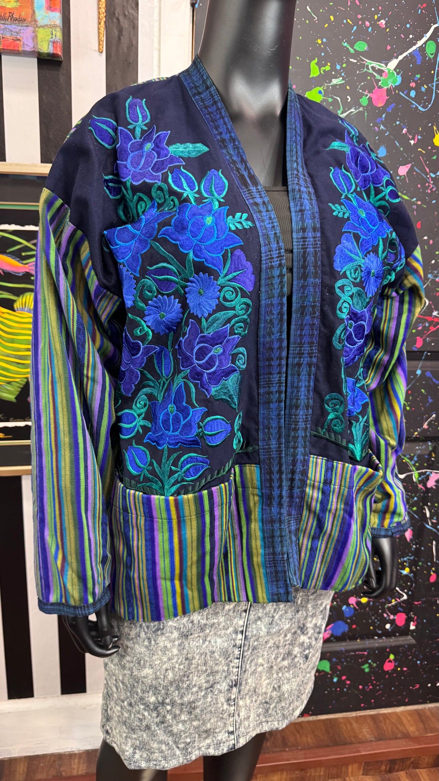 Vintage Mix Print Open Duster (22)