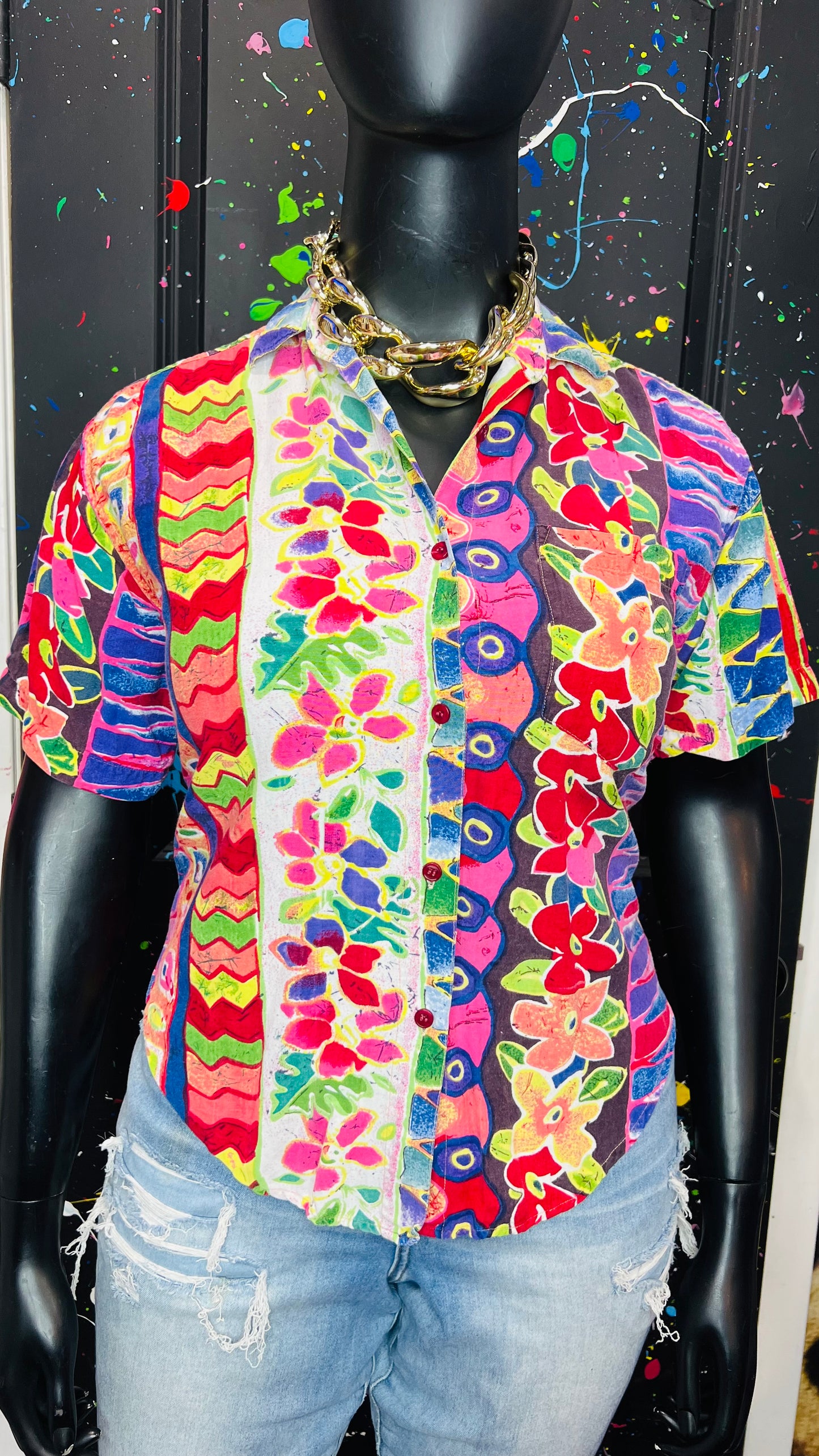 Vintage MixPrint Blouse (12)