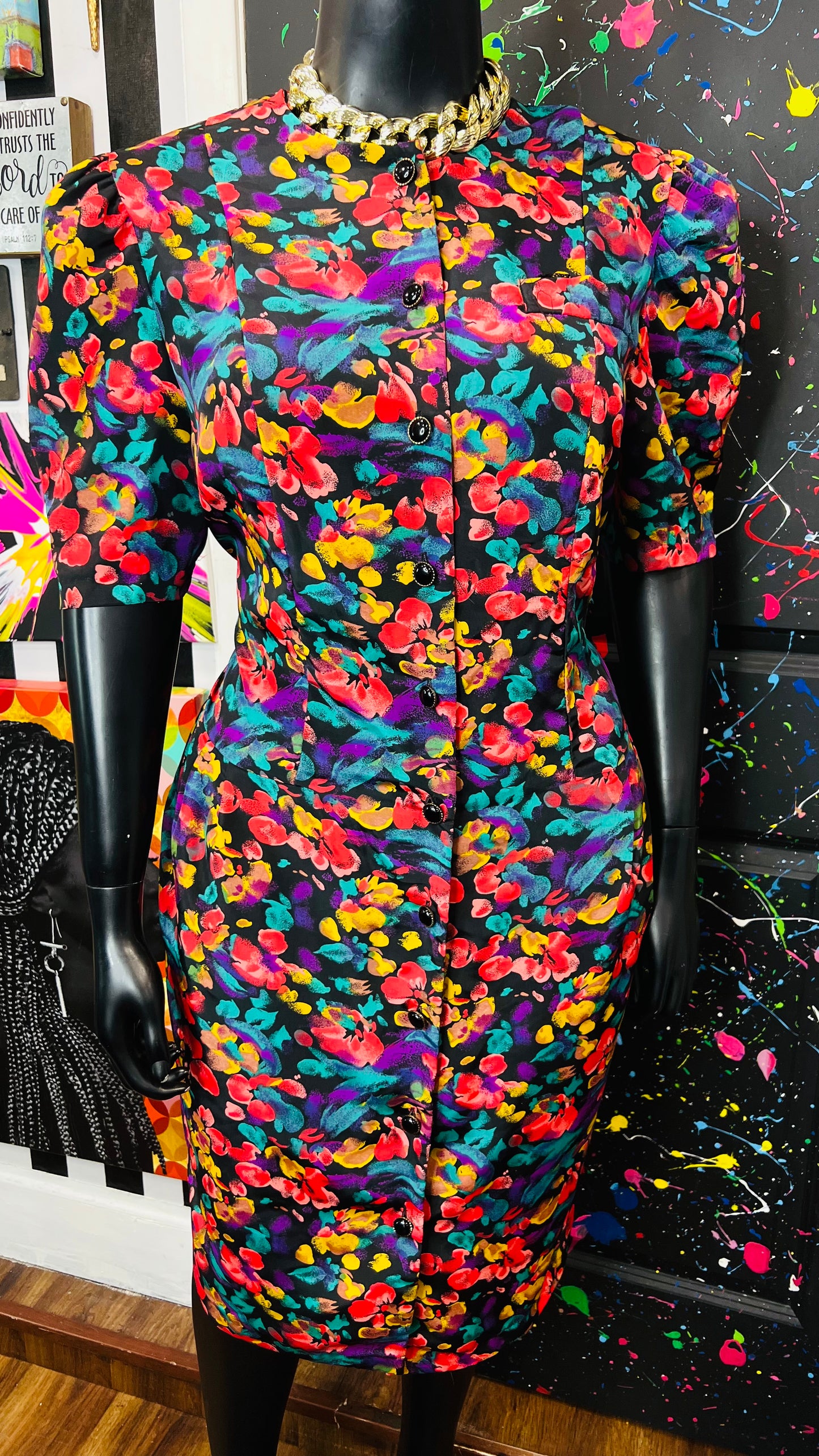Vintage Floral Dress (18W)
