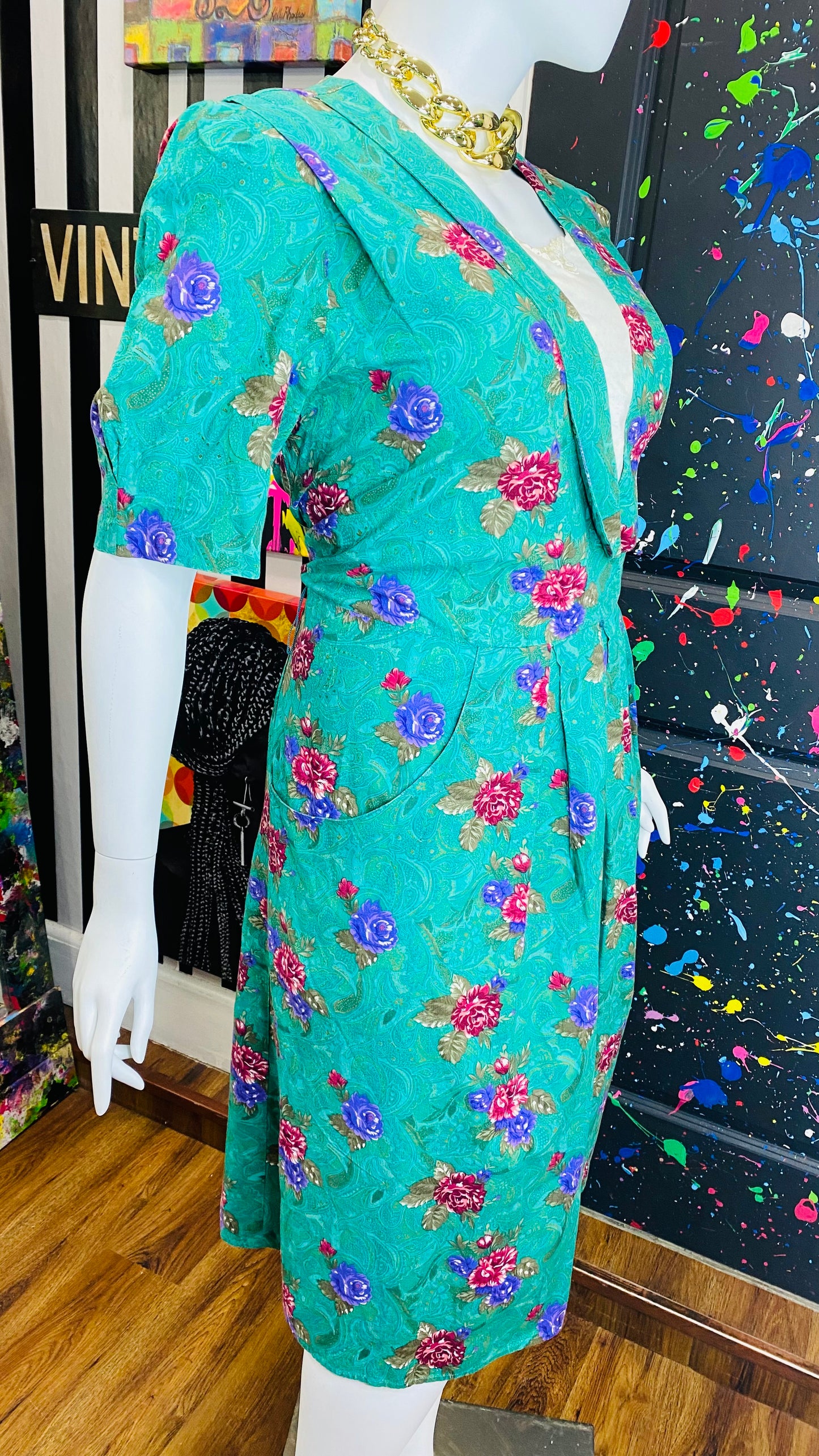 Vintage Floral Dress (22W)