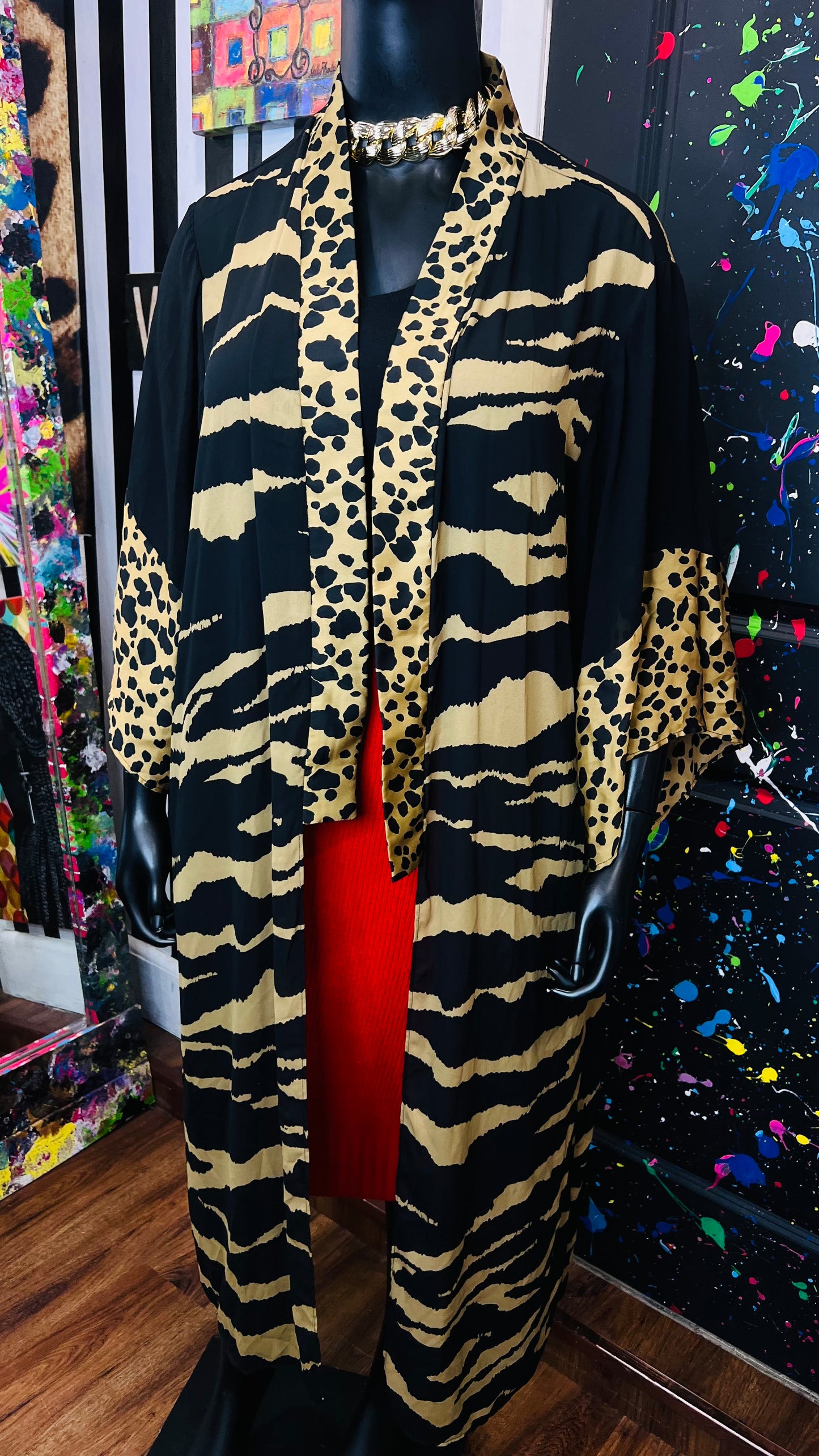 Animal Print Duster (OS)