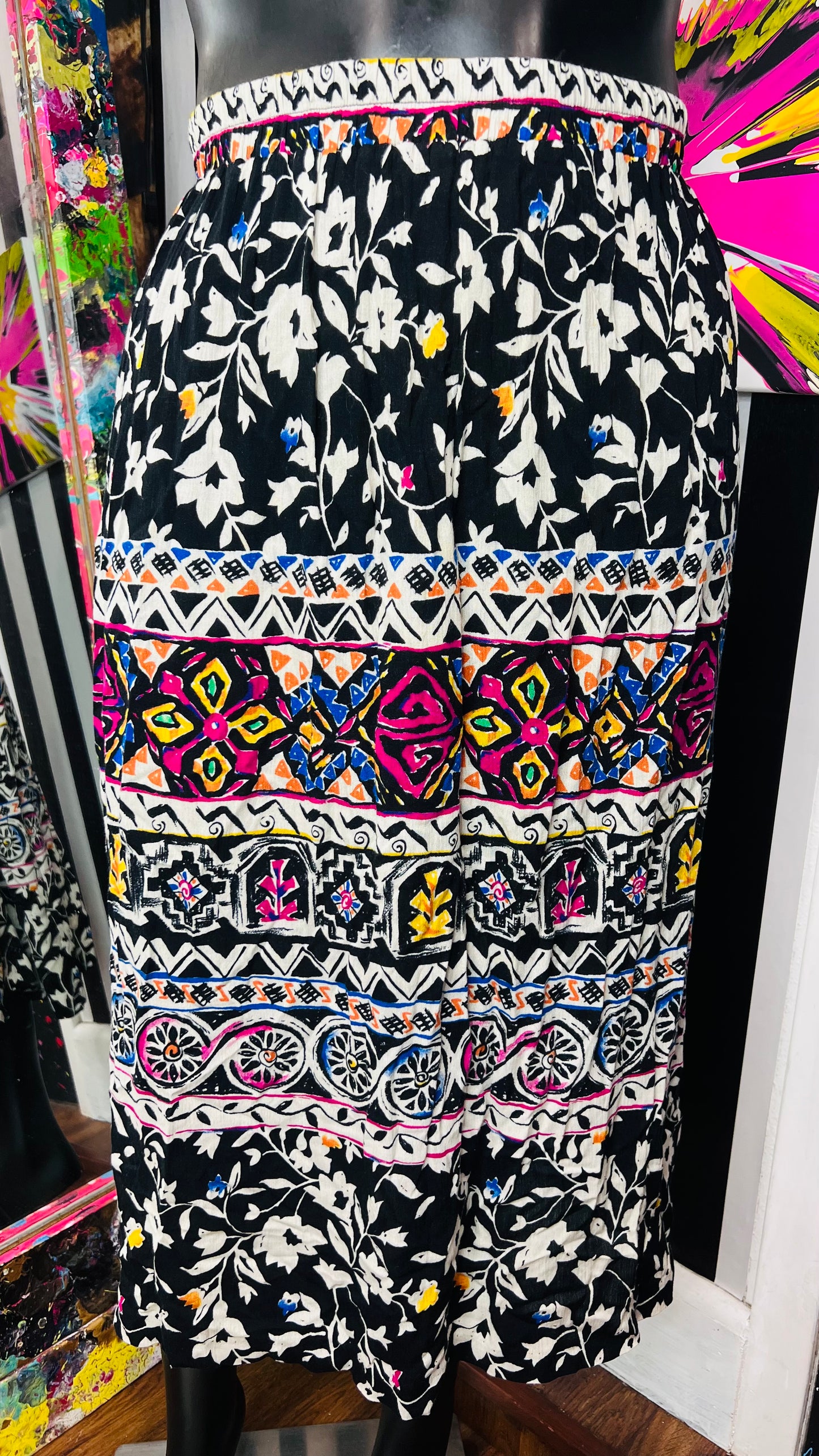 Vintage Rayon Abstract Skirt (20W)