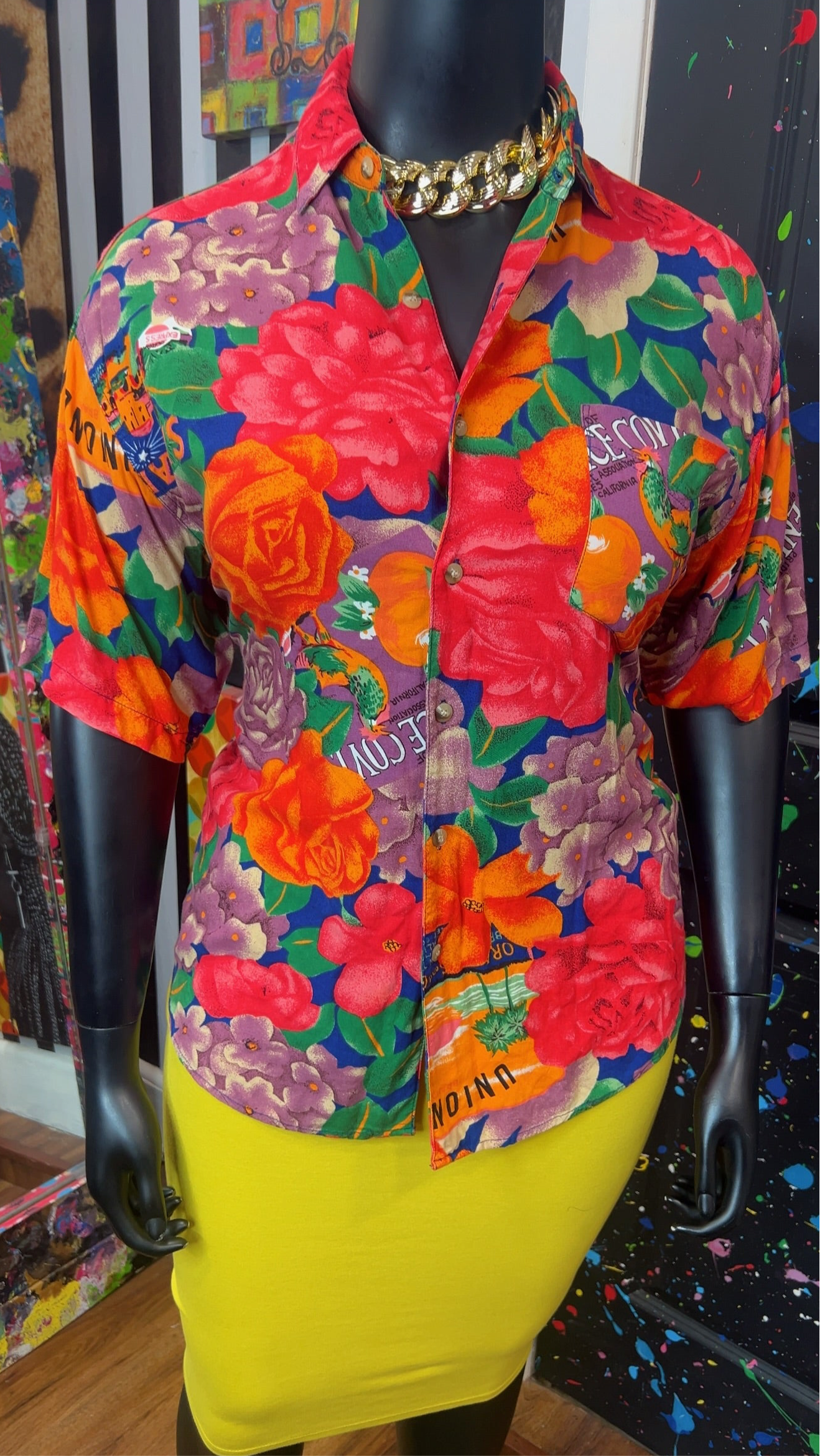 Vintage Rayon Tropical Blouse (14)