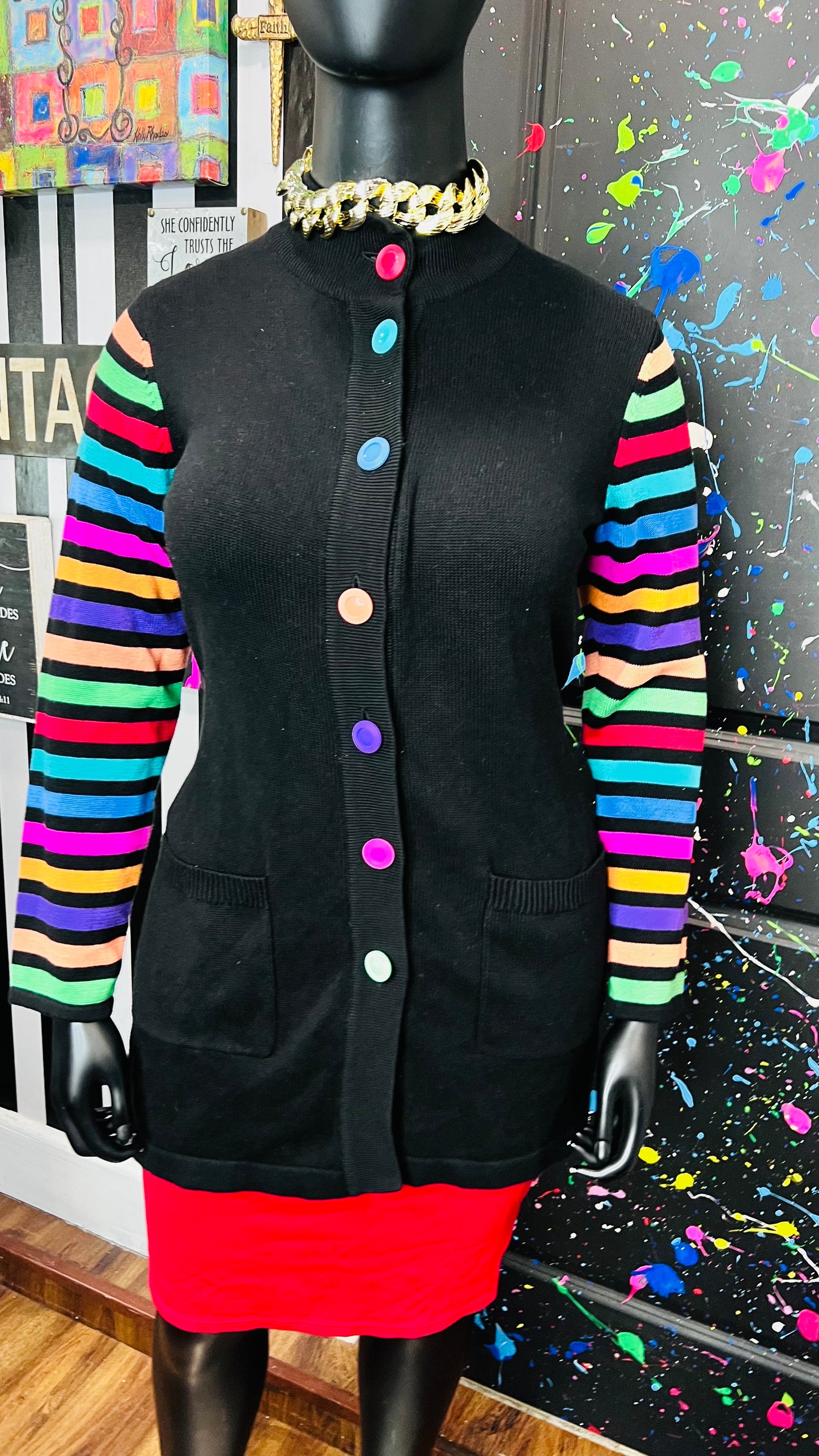 Plus Size Vintage Striped Rainbow Cardigan (16)
