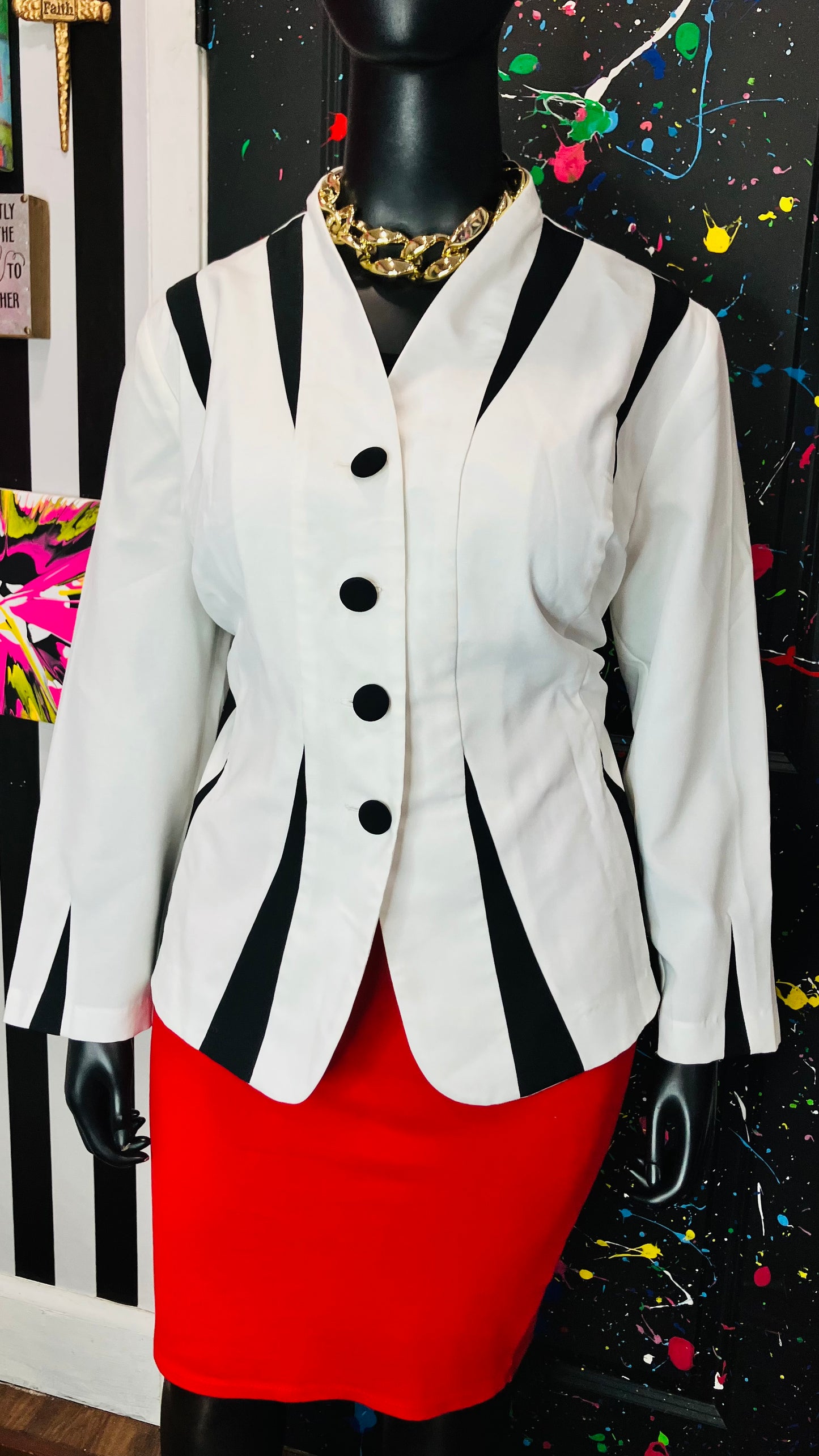 Vintage Black & White Blazer (24WP)